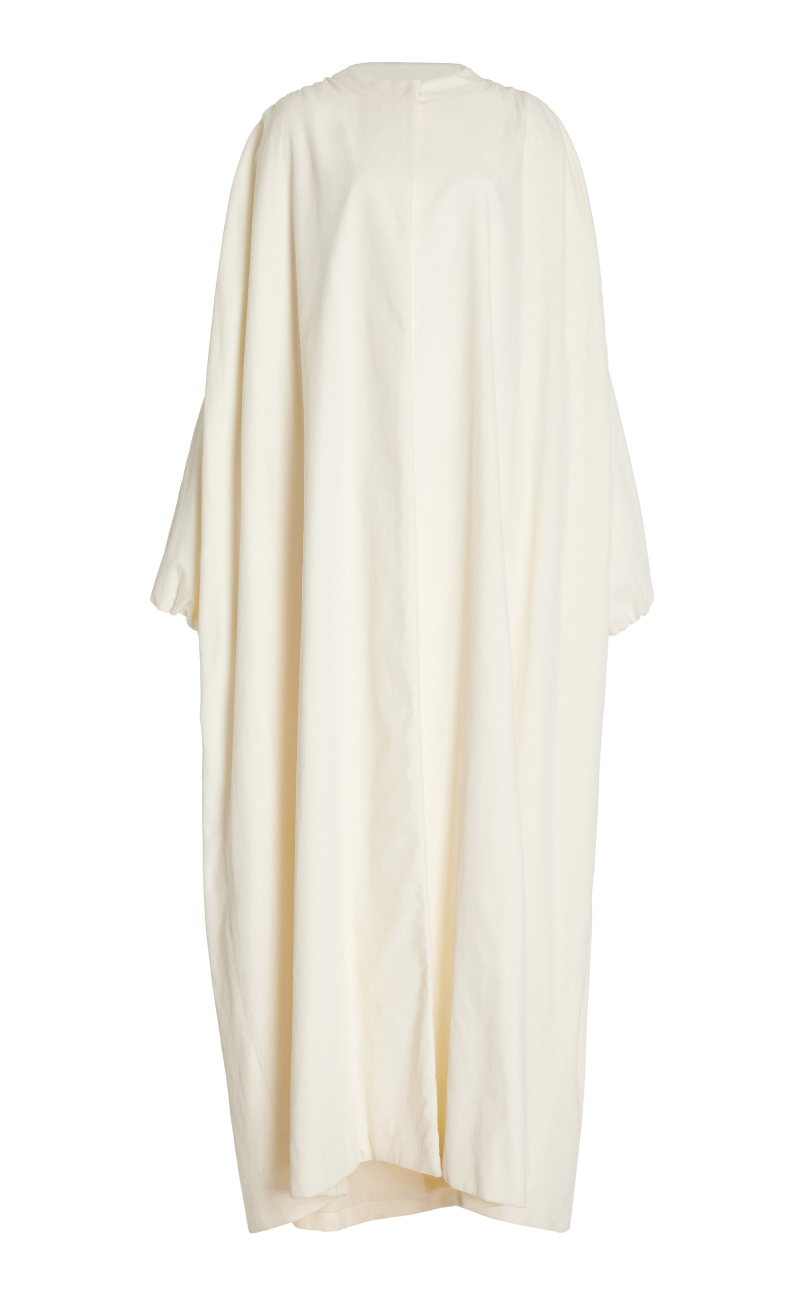 Colleen Allen Opera Gathered Cotton Coat In Ivory