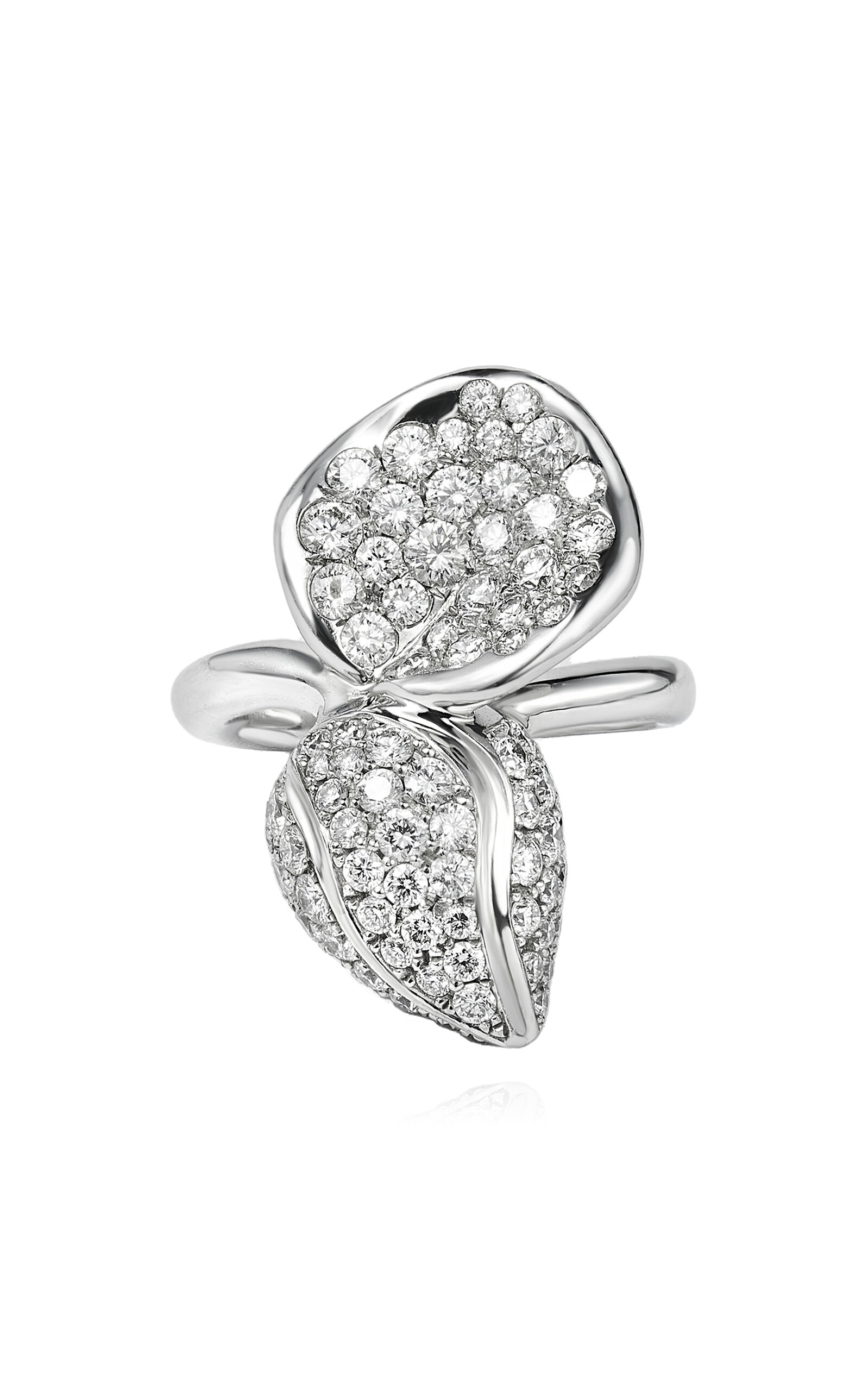 B.P. de Silva Jewellers Lotus Bloom 18K White Gold Diamond Ring - White - US 4.75 - Moda Operandi