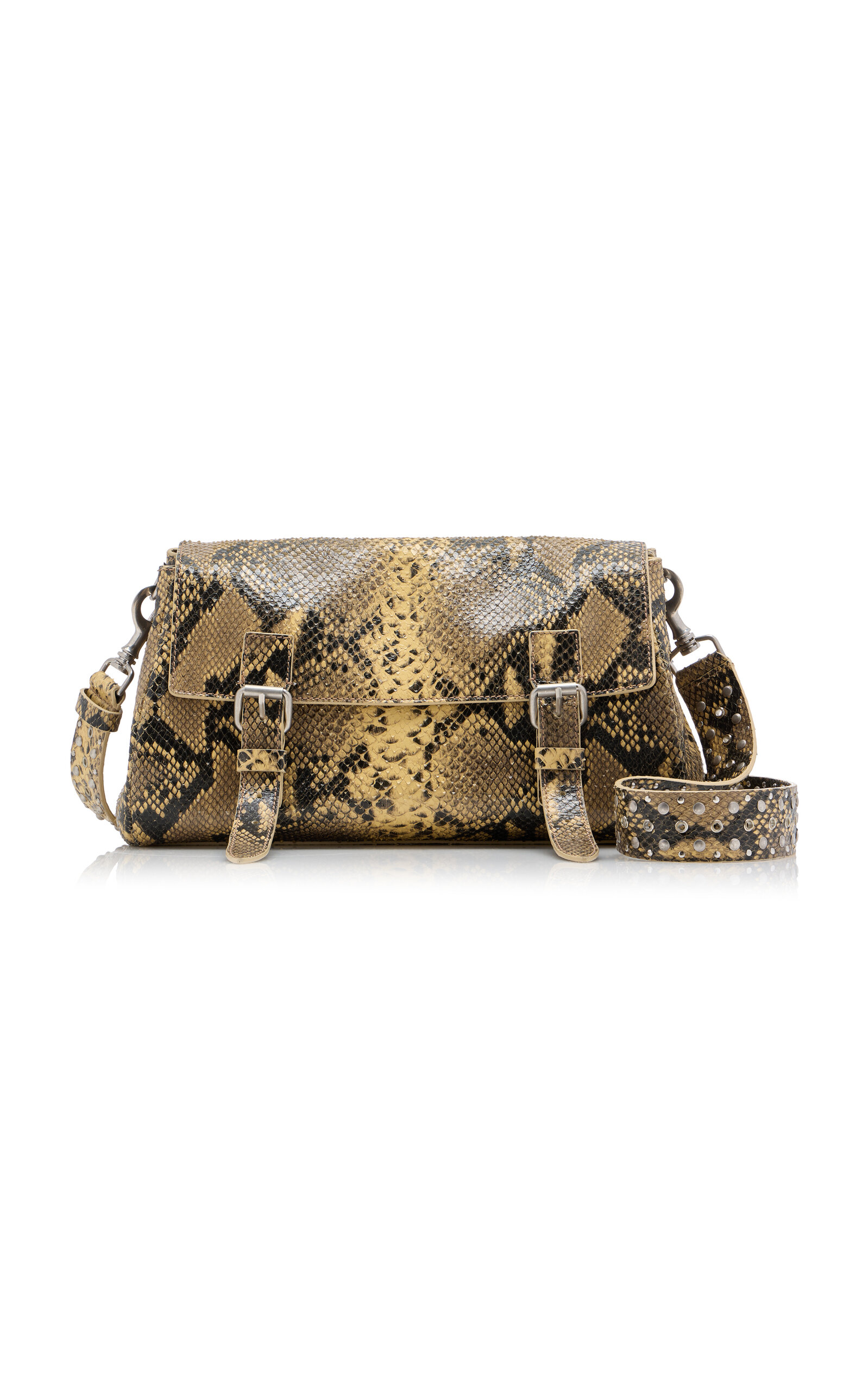 Dries Van Noten Python-Effect Leather Satchel Bag