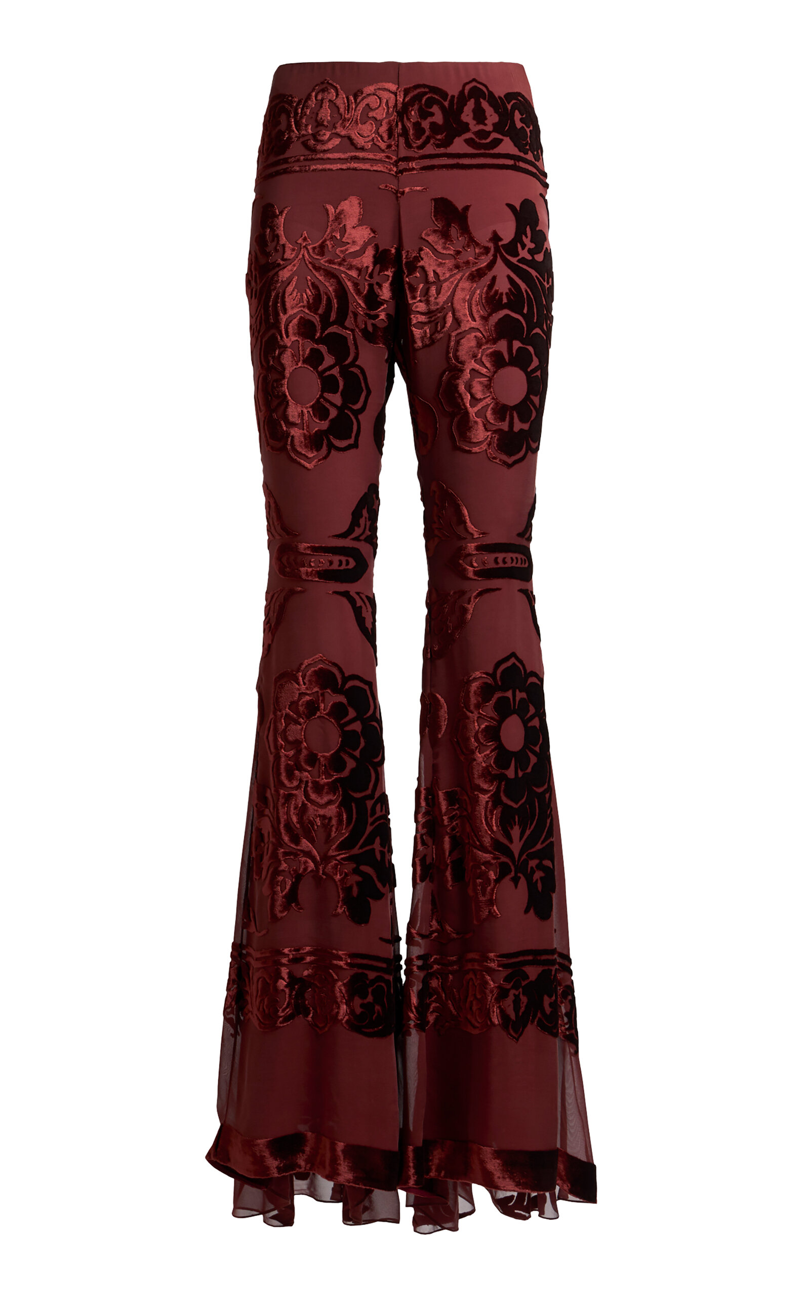 Etro Devoré Chiffon Flared Pants