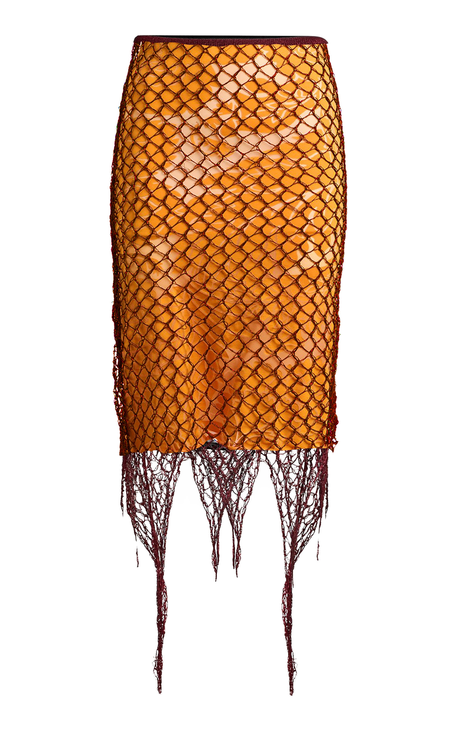 Knit-Overlay Midi Skirt