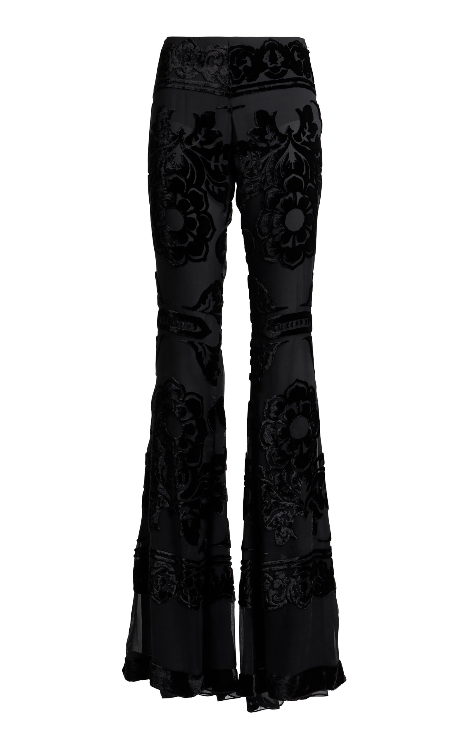 Etro Devoré Chiffon Flared Pants - Black