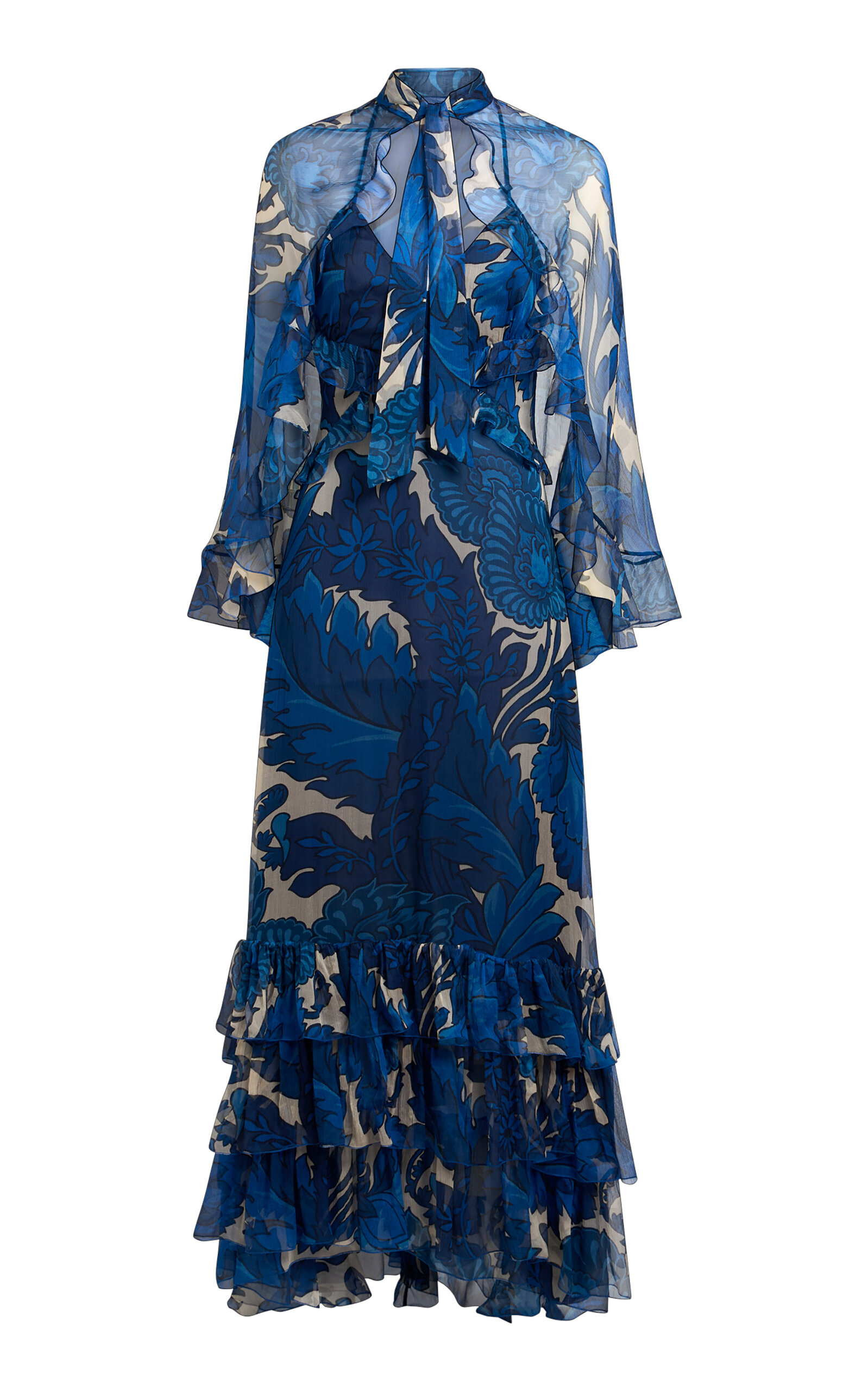 Etro Ruffled Silk Chiffon Maxi Dress - Men's Clothing