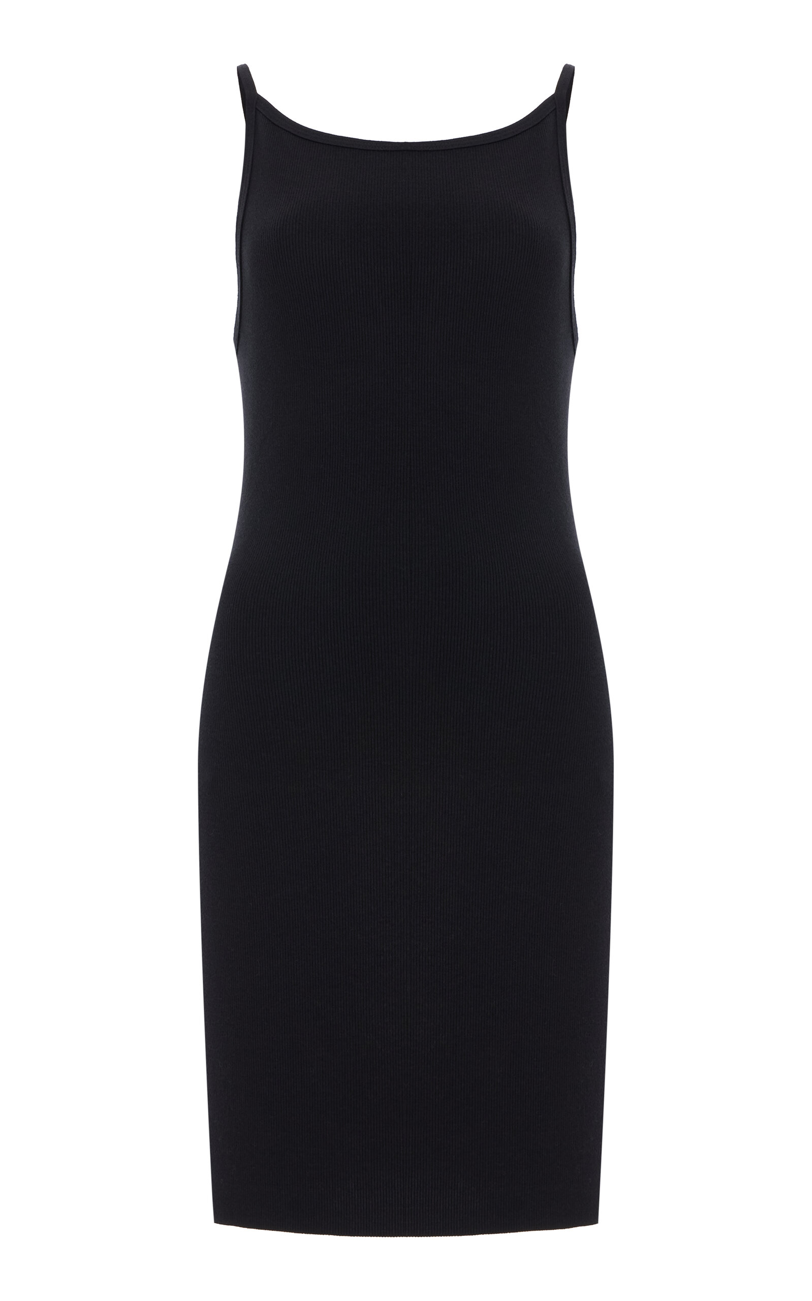 Éterne Iris Ribbed Jersey Mini Dress In Black