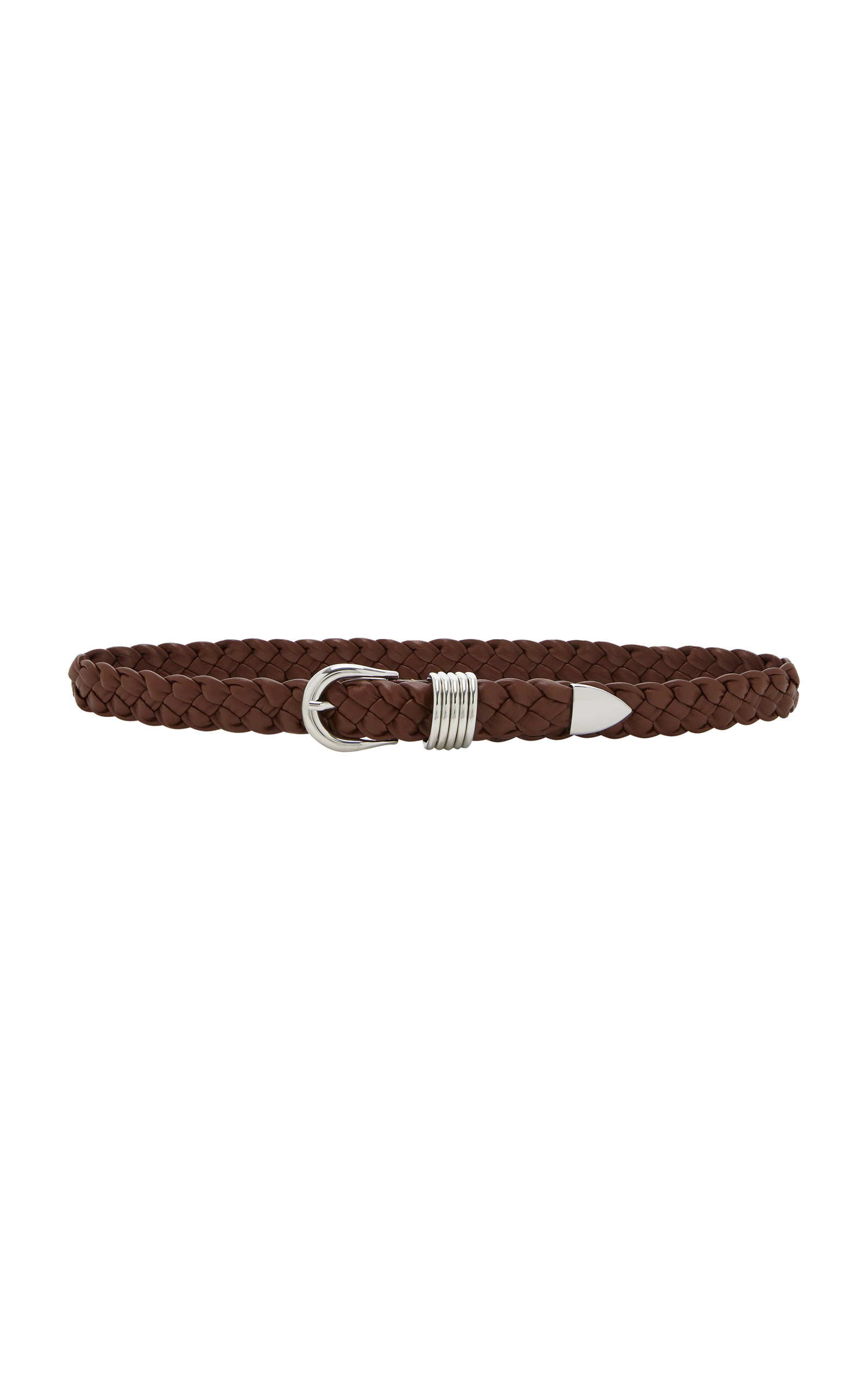 Dehanche Hollyhock Braided Leather Belt In Brown