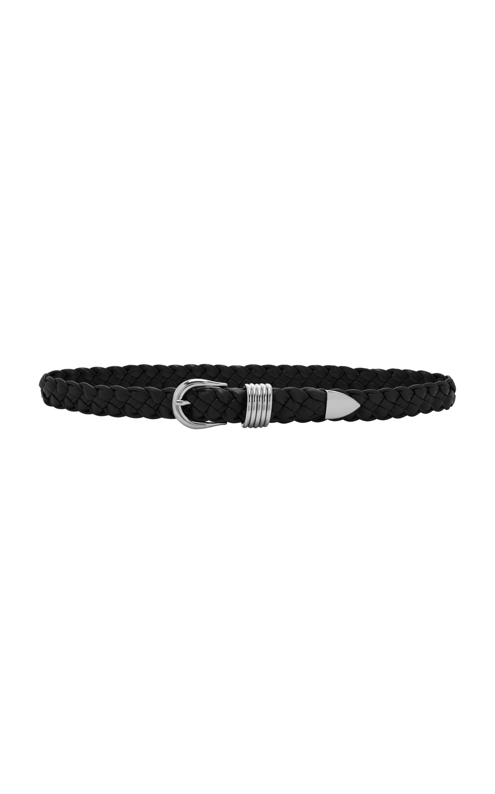 Shop Dehanche Hollyhock Braided Leather Belt In Black