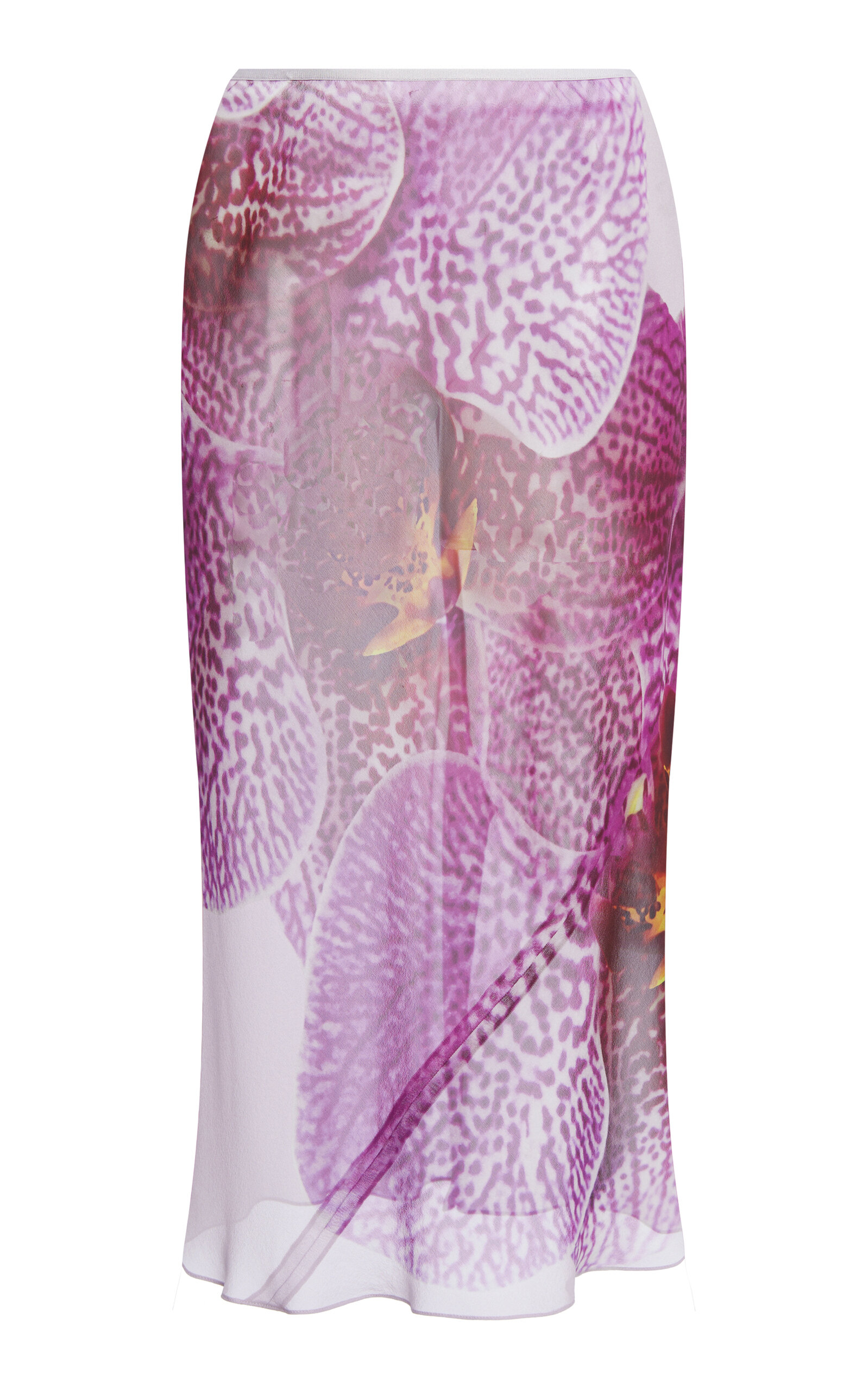 Dries Van Noten Floral Silk-Georgette Skirt - Fuchsia