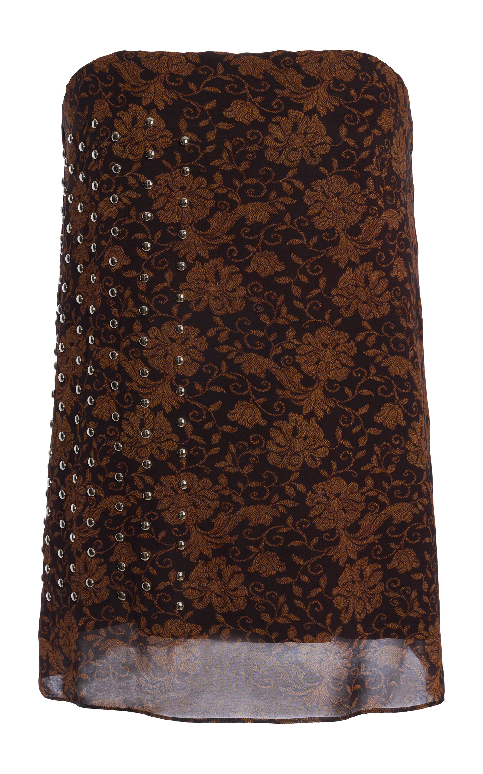 Shop Dries Van Noten Embellished Georgette Top In Brown
