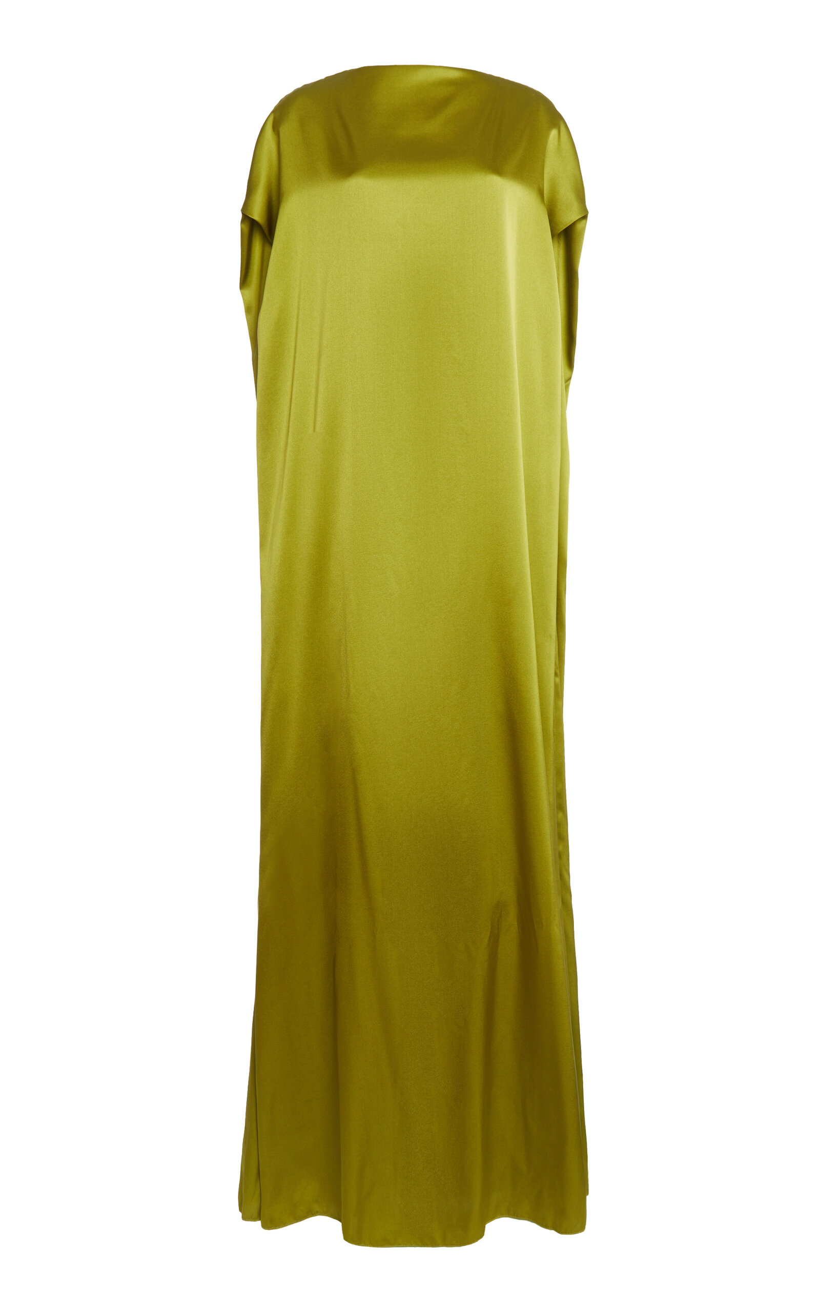 Dries Van Noten Satin Stretch-Silk Gown - Olive - XS