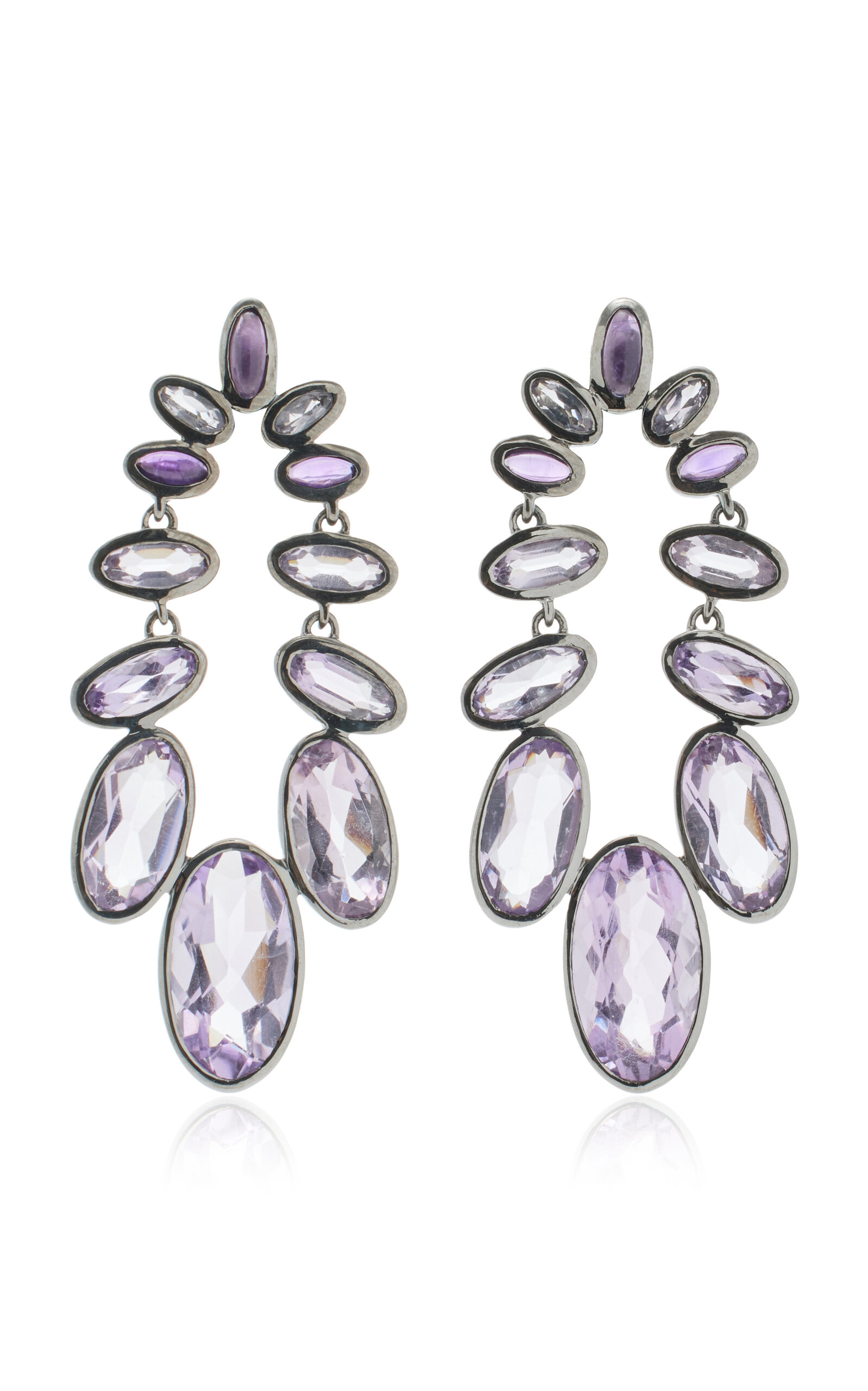 Nak Armstrong Cascade Sterling Silver Zircon Earrings In Multi