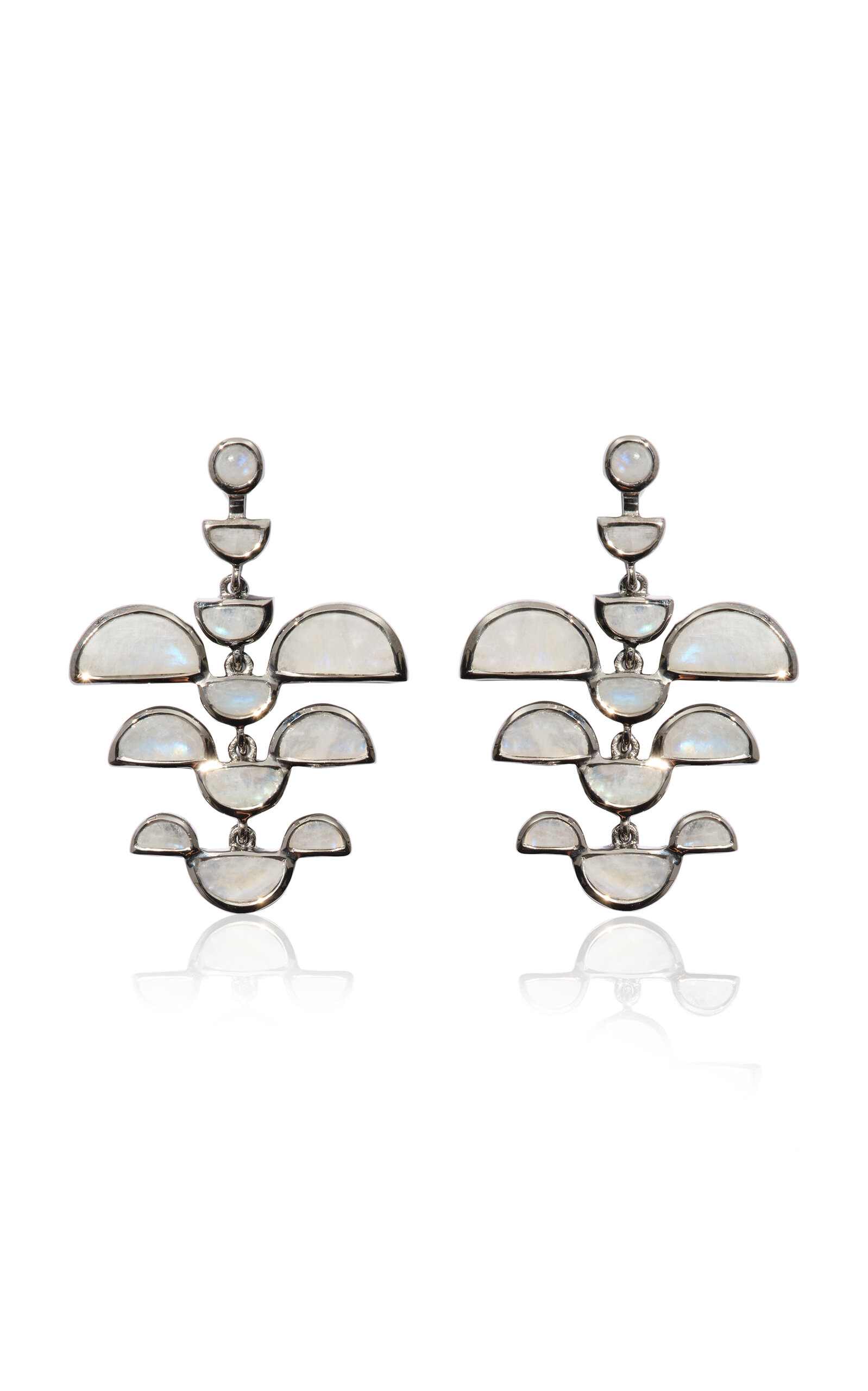 Nak Armstrong Nakard Phoenix Sterling Silver Rainbow Moonstone Earrings - White - OS - Moda Operandi