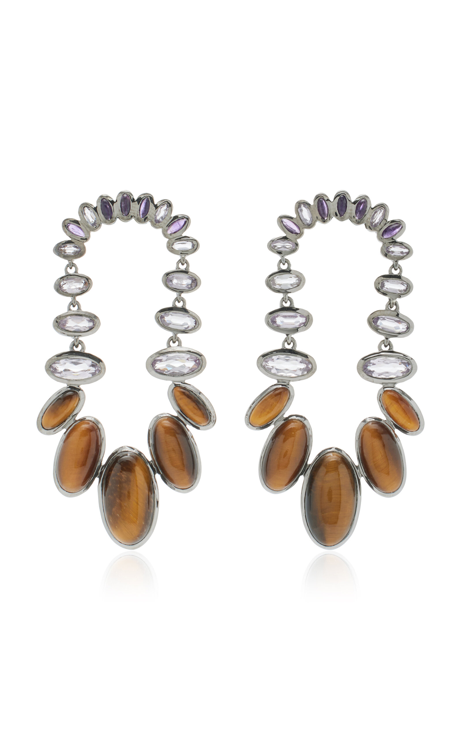 Nakard Kimono Sterling Silver Multi-Stone Earrings
