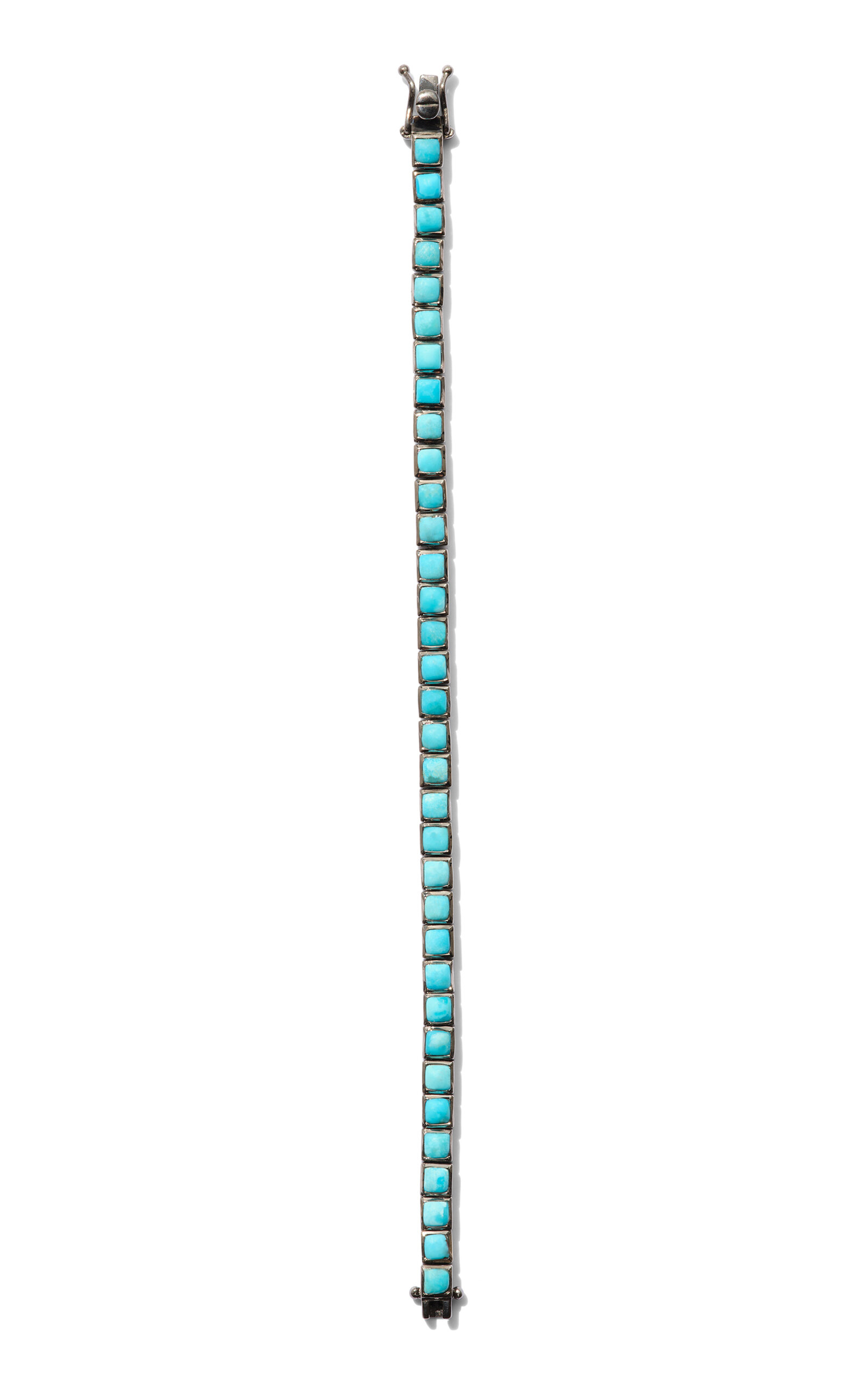 Nakard Mini Tile Sterling Silver Turquoise Tennis Bracelet