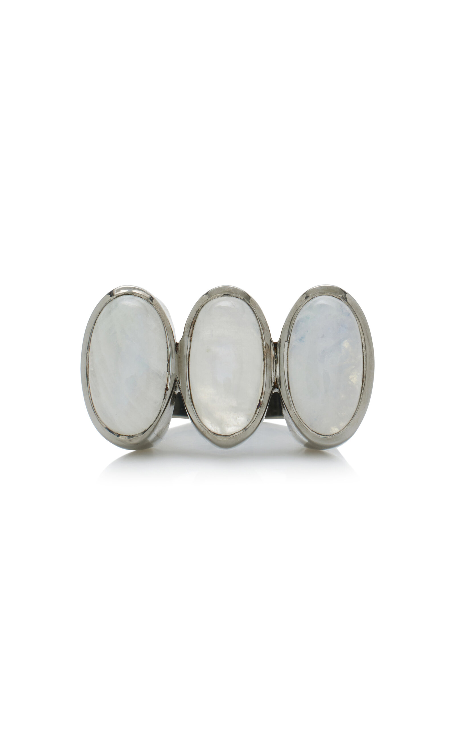 Nakard Triple Elliptic Sterling Silver Moonstone Ring