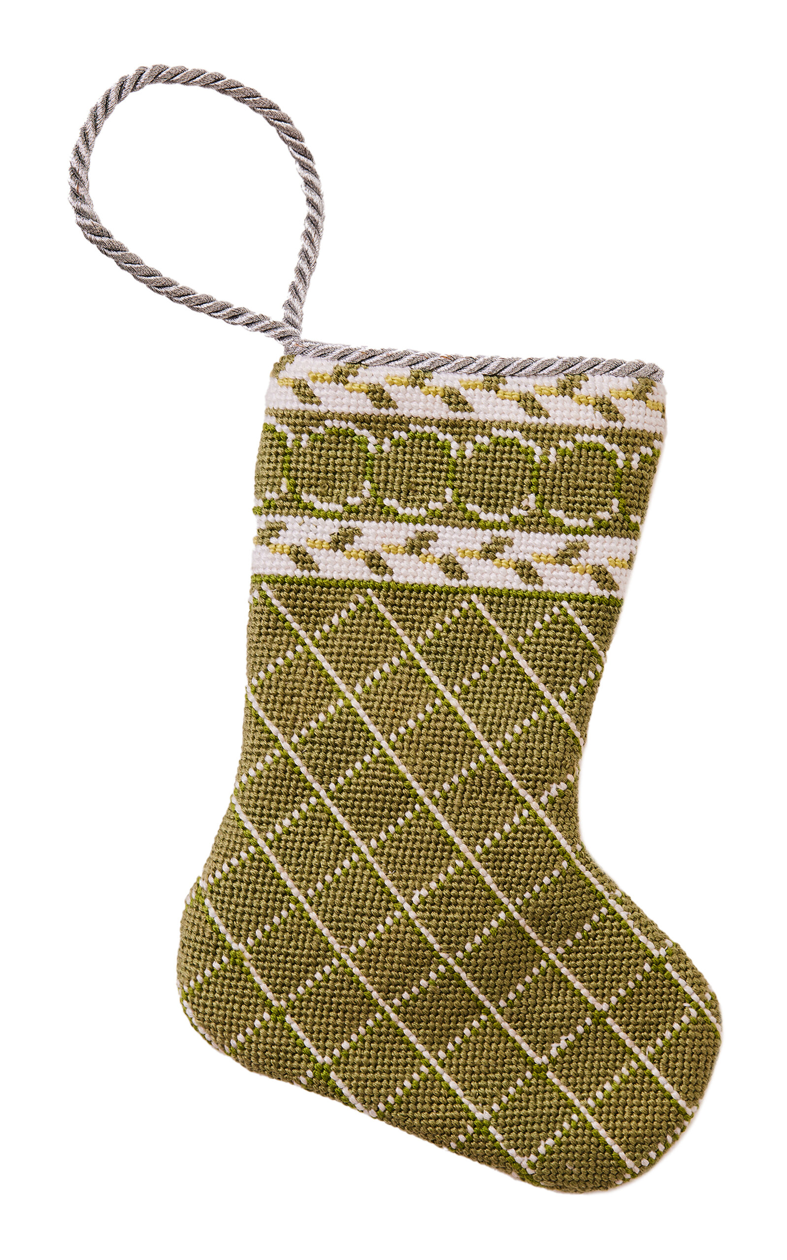 Bauble Stockings Set-of-two Garden Lattice Bauble Stocking In Green