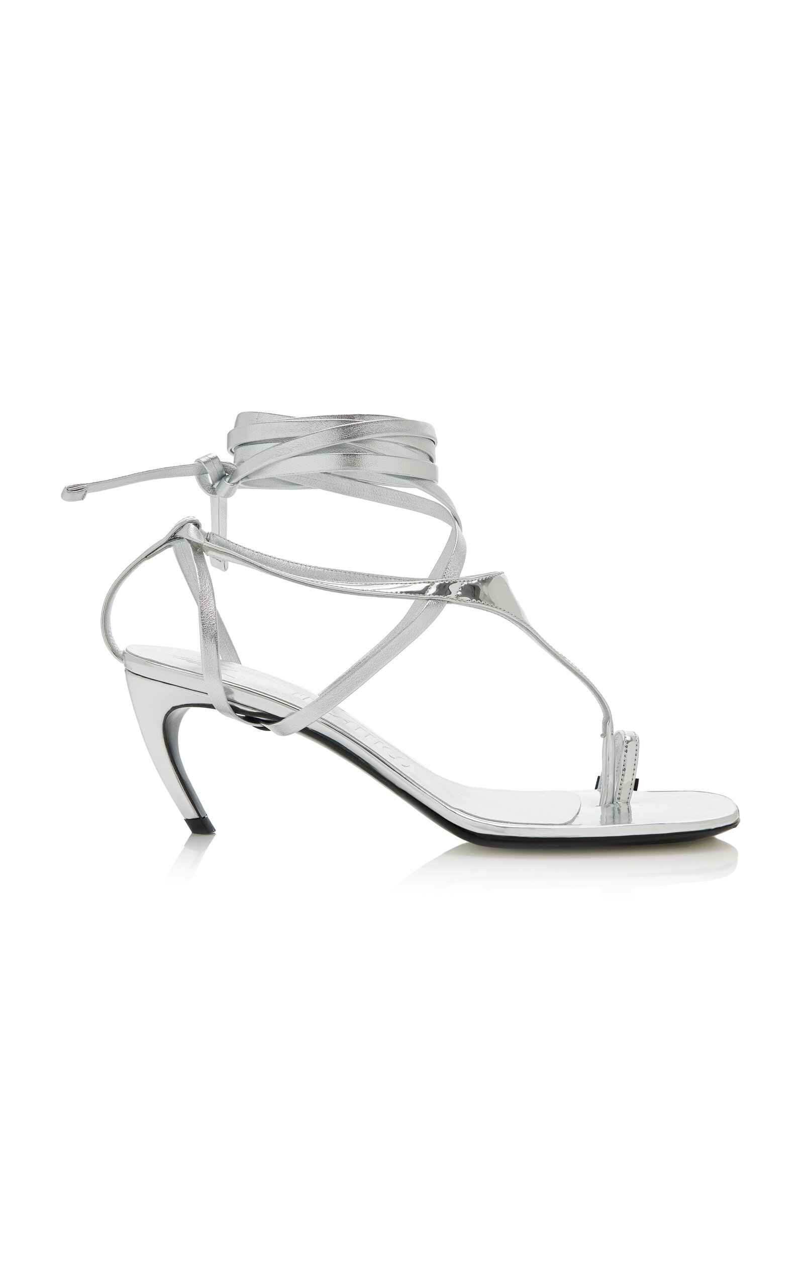 The Attico Nova Metallic Vegan-Leather Thong Sandals