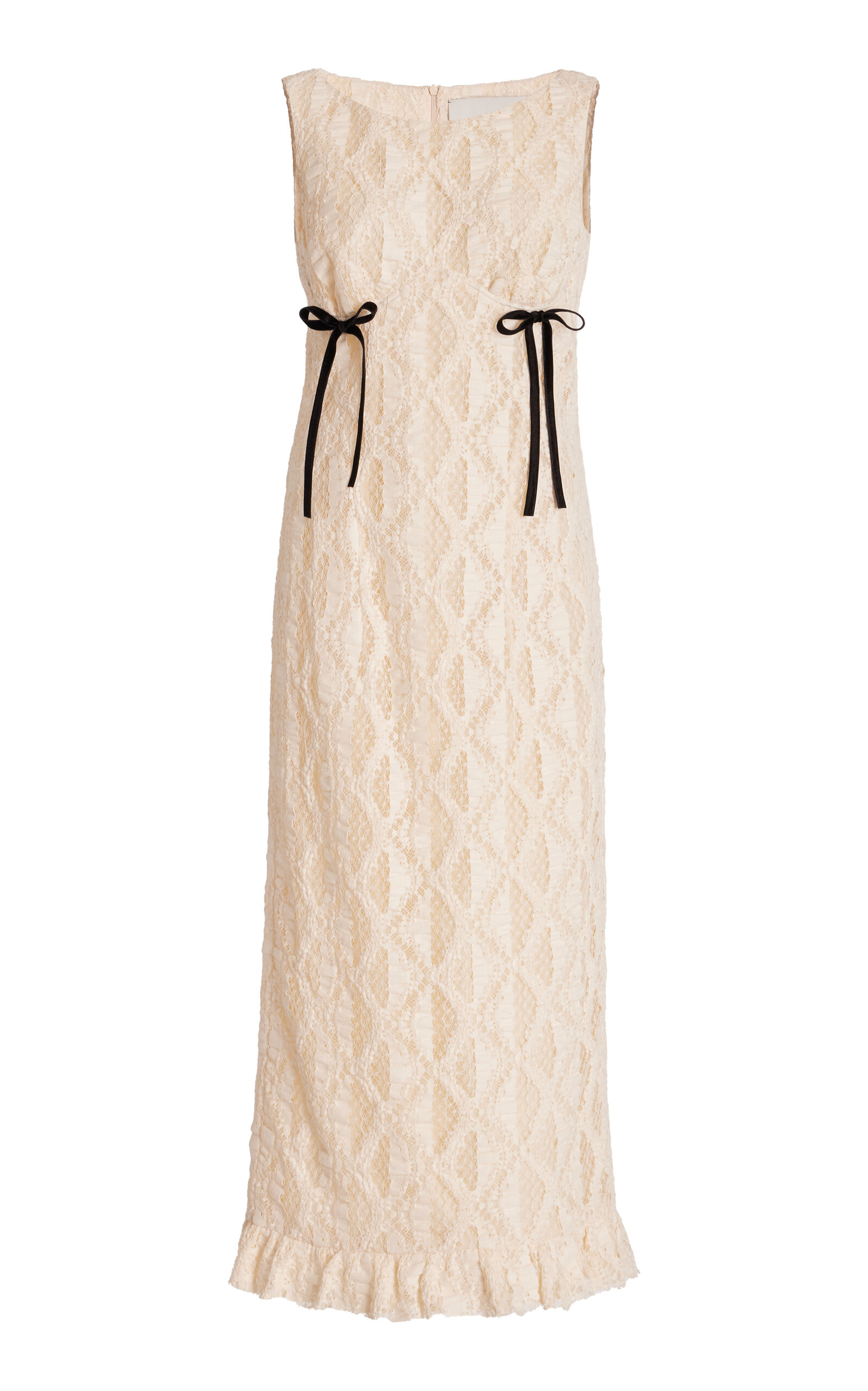 Meruert Tolegen Sculpted Lace Midi Dress - Ivory