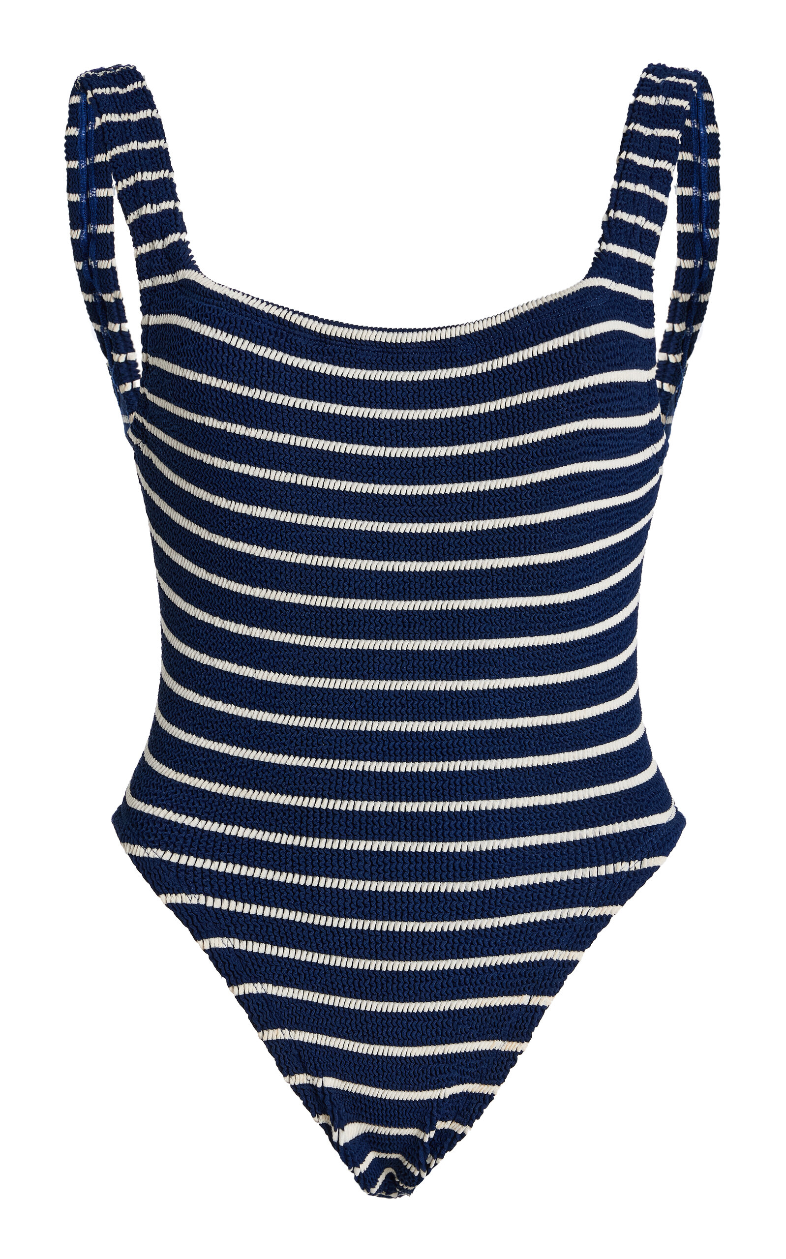 Hunza G Striped Square-Neck One-Piece Swimsuit