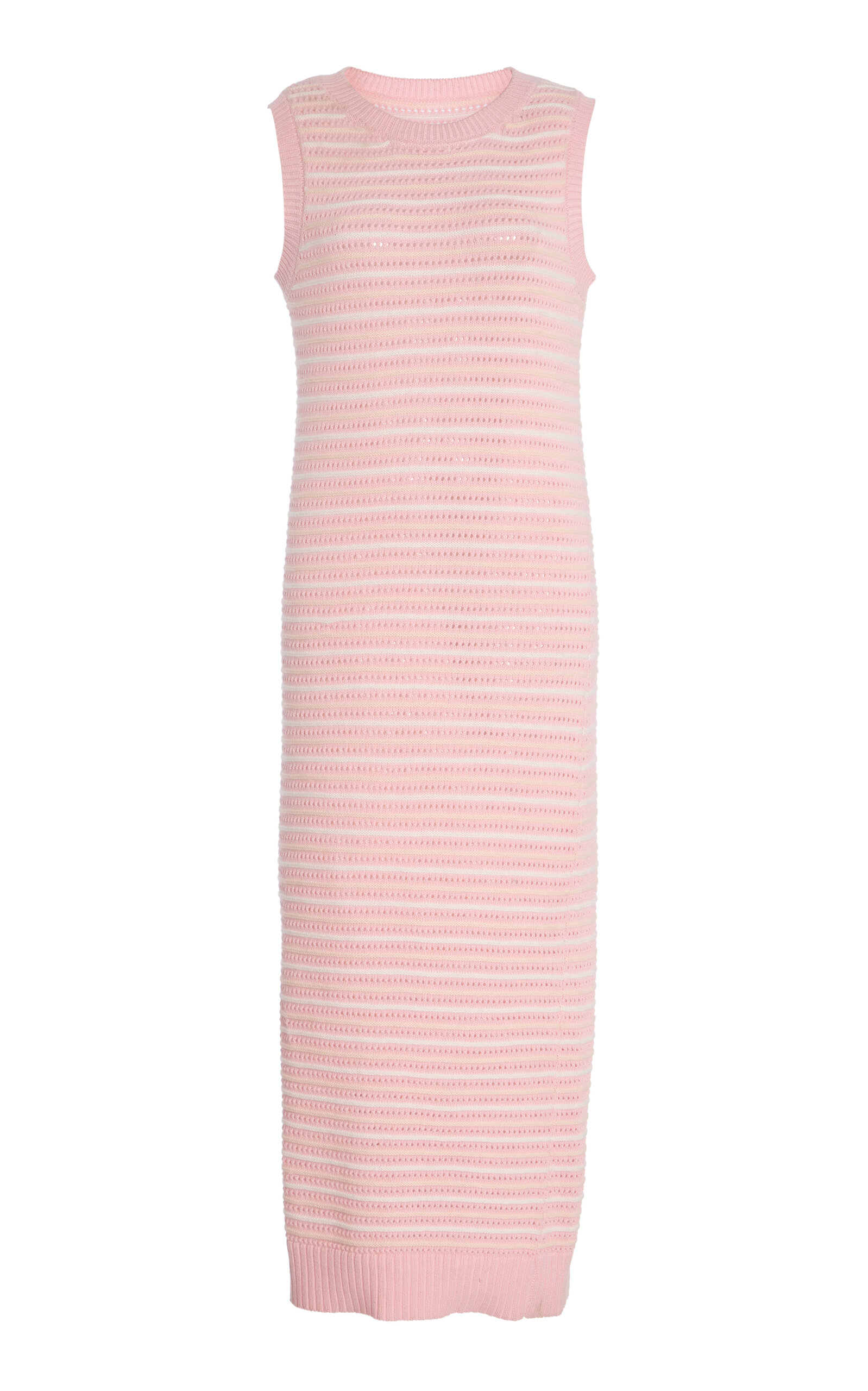 Matthew Bruch Striped Cotton-Blend Midi Dress - Pink - XS
