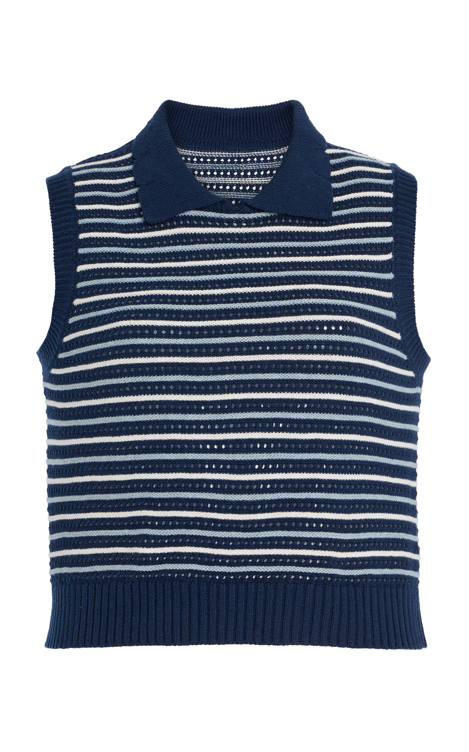 Striped Cropped Cotton-Blend Top