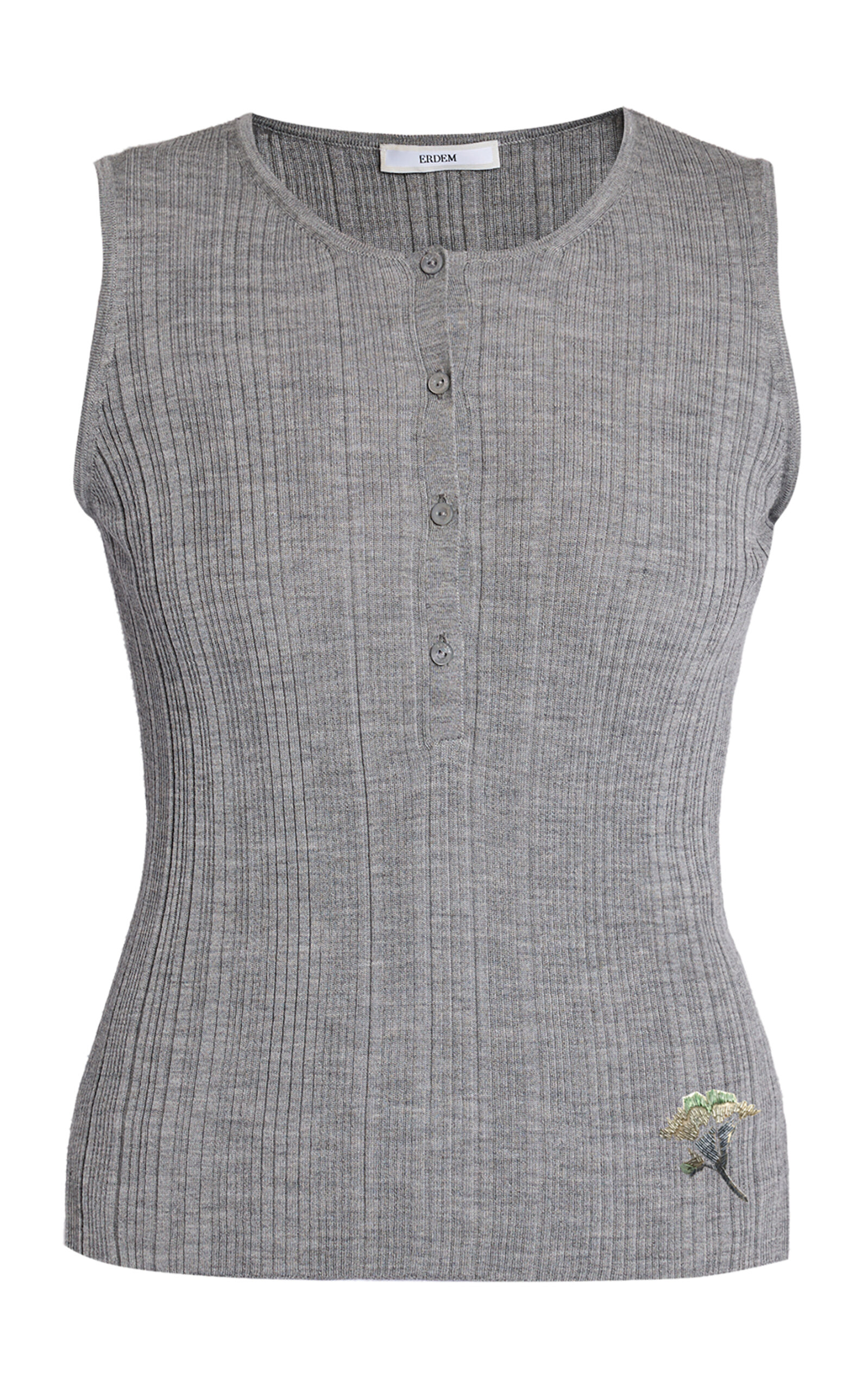ERDEM MERINO-WOOL HENLEY TOP