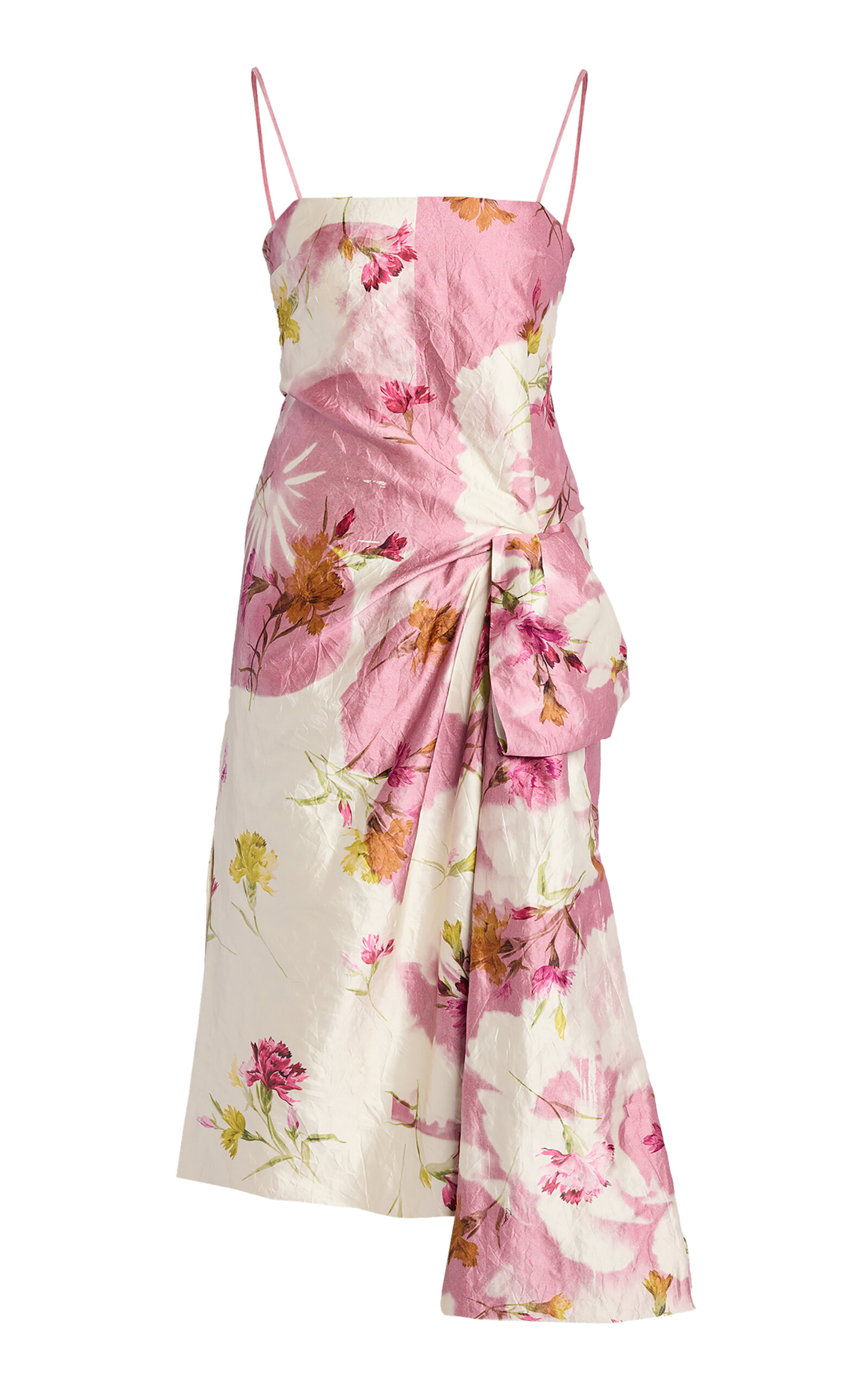 ERDEM DRAPED-BOW MIDI DRESS 