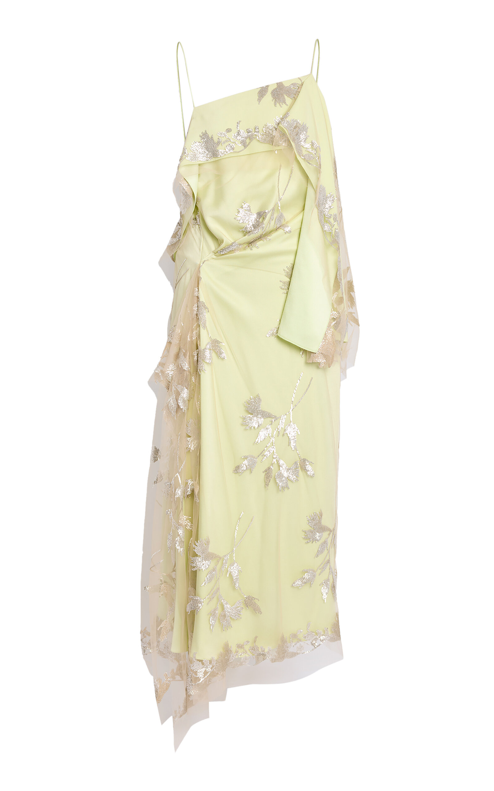 ERDEM DRAPED PRINTED MIDI DRESS 