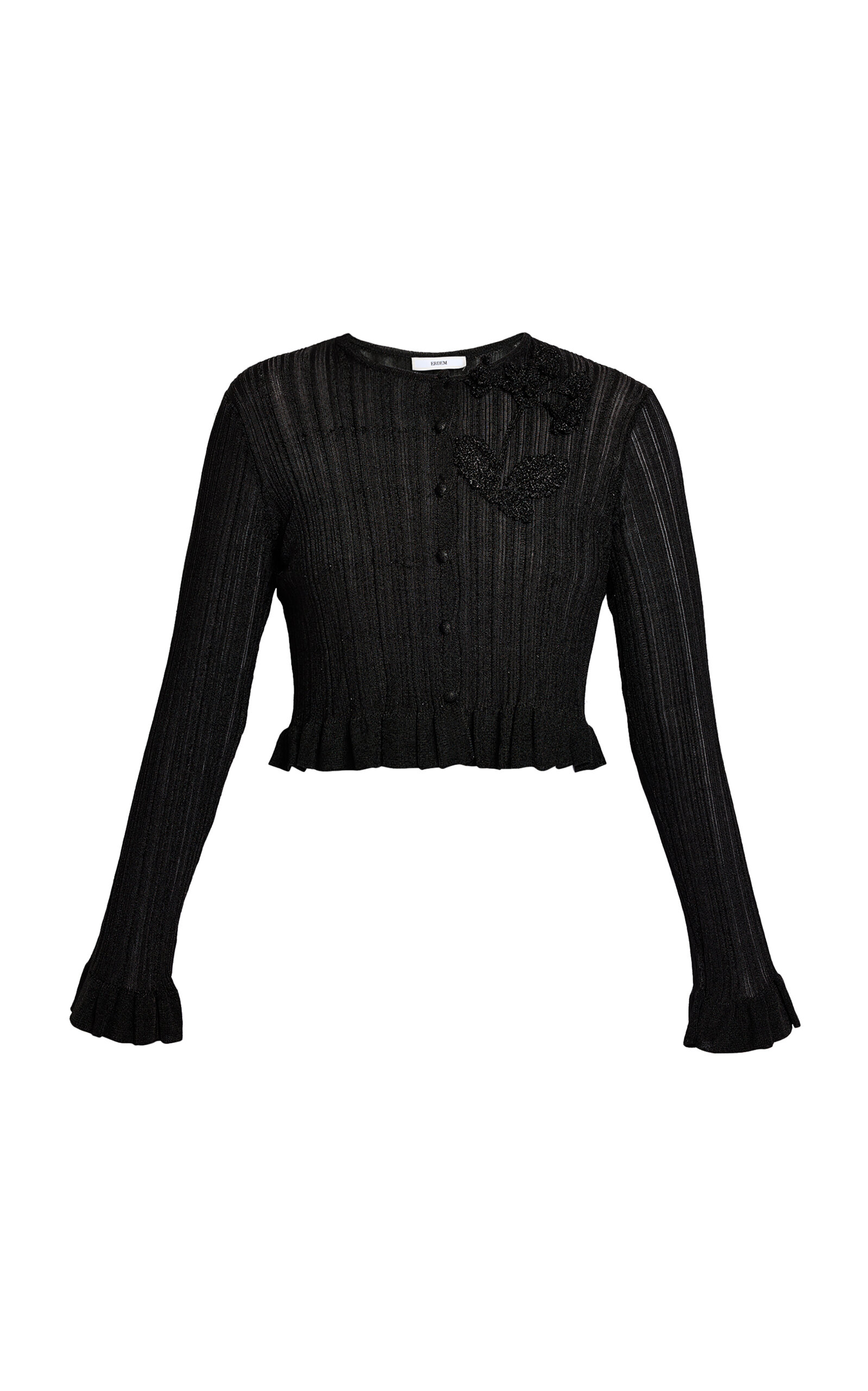 Erdem Plisse Lurex Cardigan