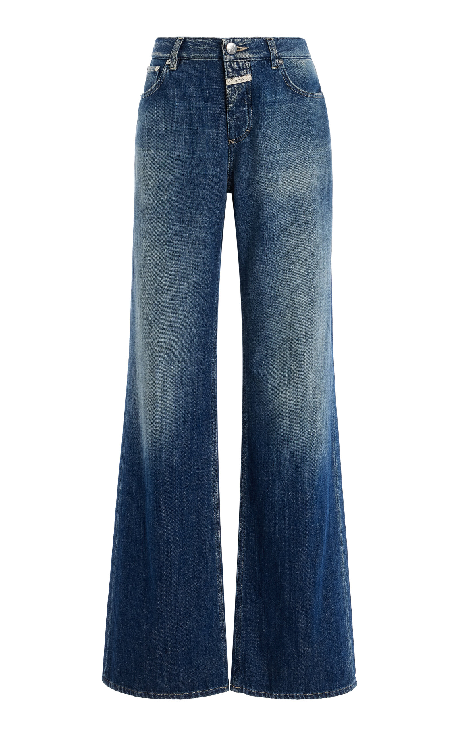 Shop Closed Gillan Rigid Low-rise Flared-leg Jeans In Dark Wash