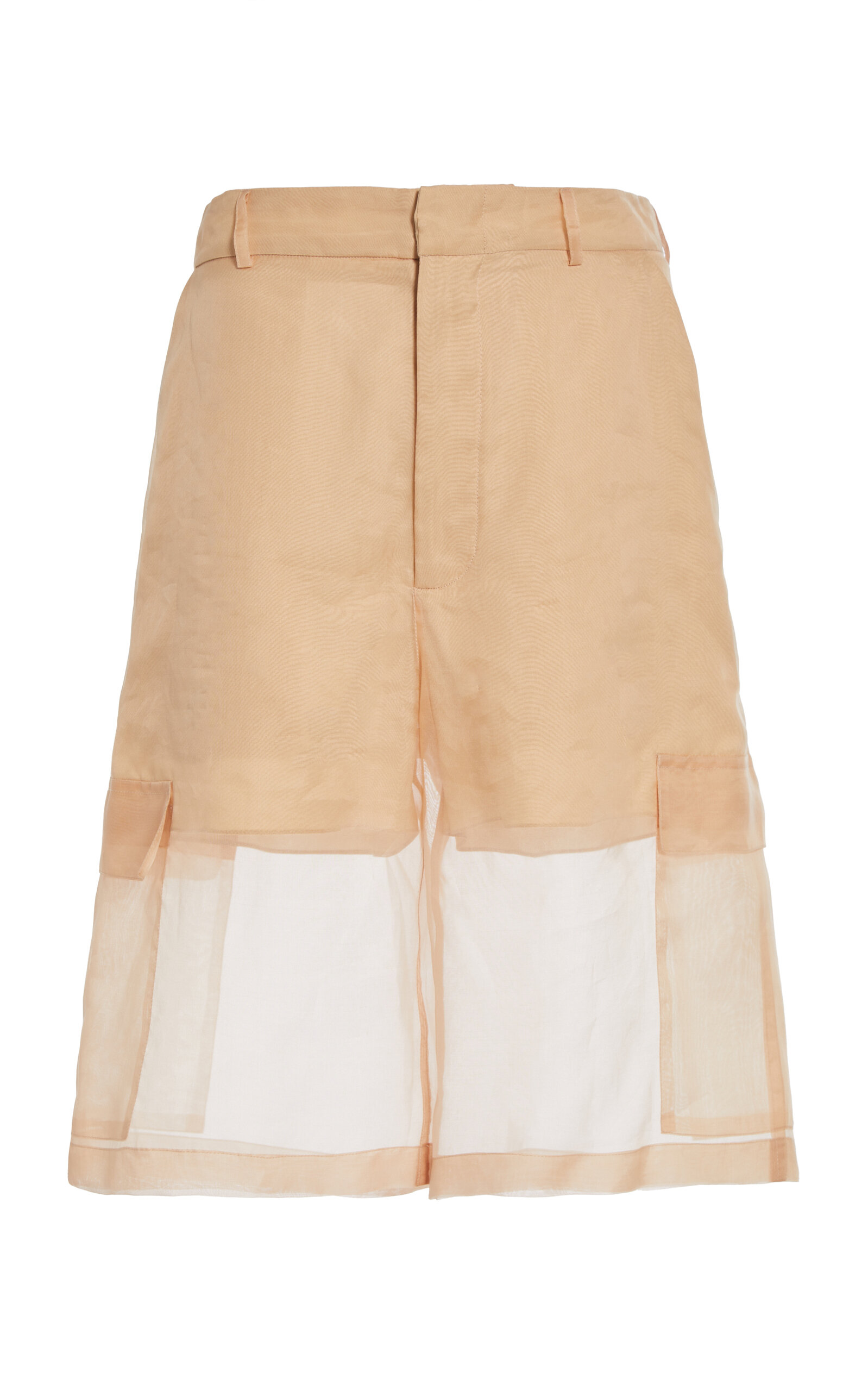 Pocket-Detail Silk-Organza Bermuda Shorts