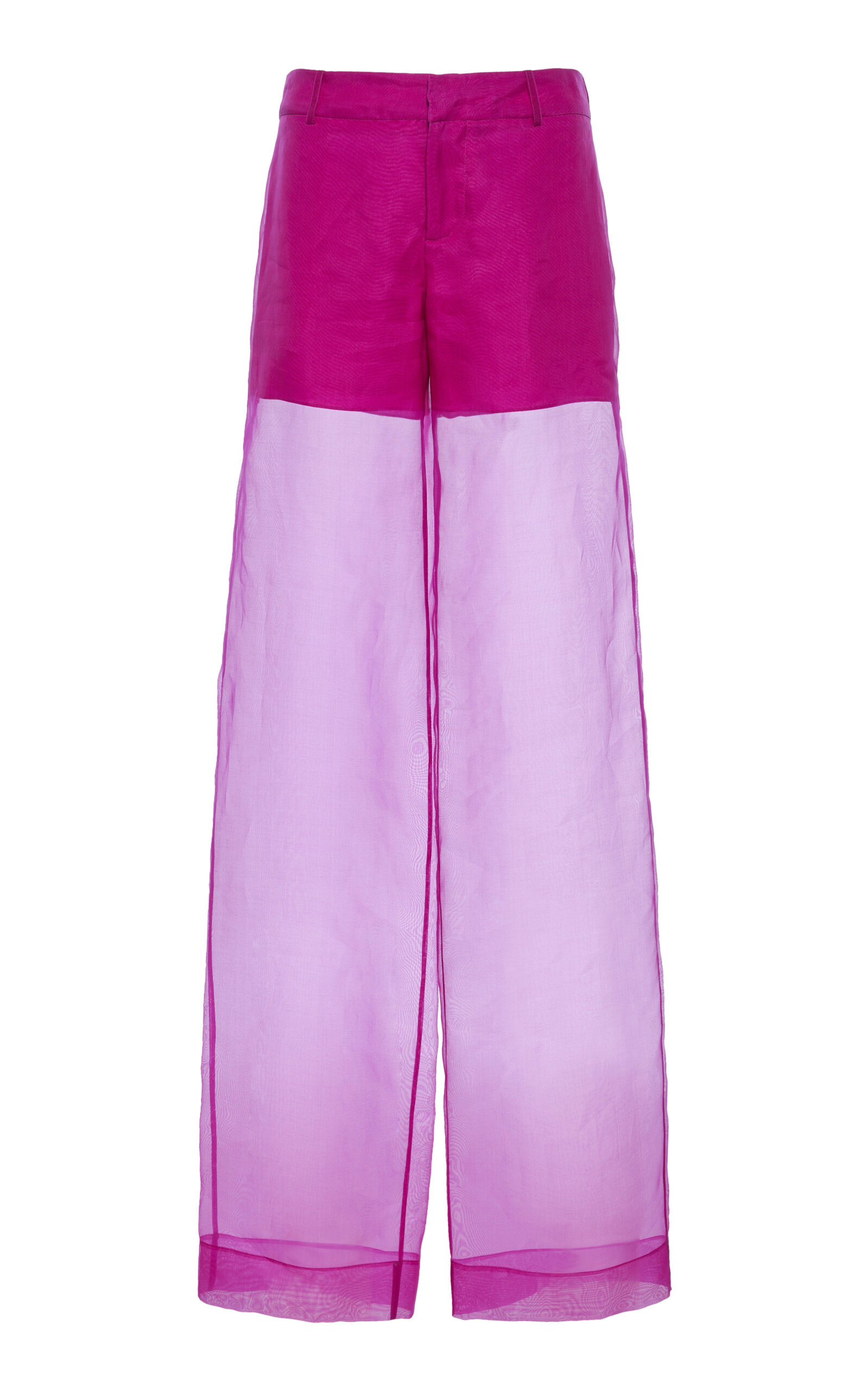 Sheer Silk-Organza Wide-Leg Pants