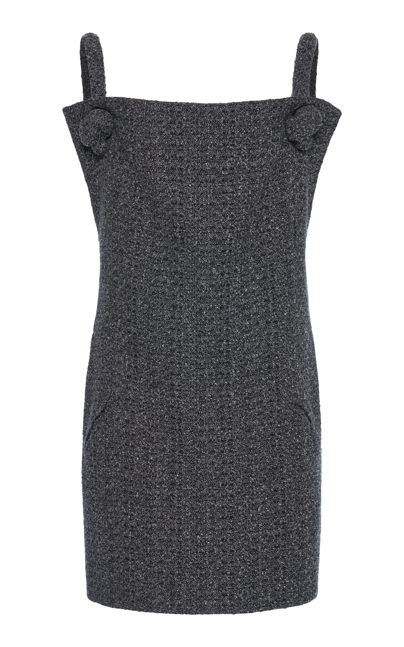 Del Core Open-Back Bouclé Mini Dress - Grey