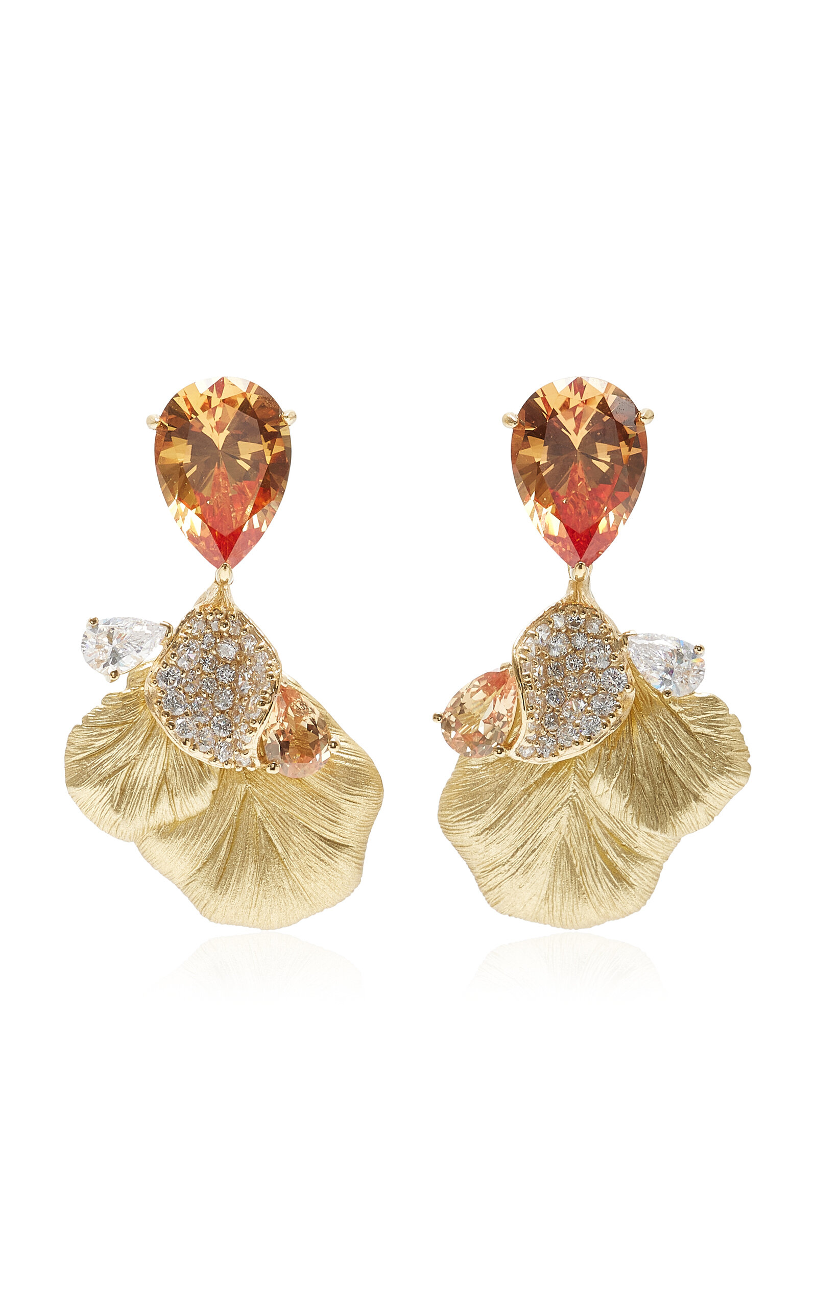 Anabela Chan Golden Oceanis 18k Yellow Gold Sapphire Earrings In Gold