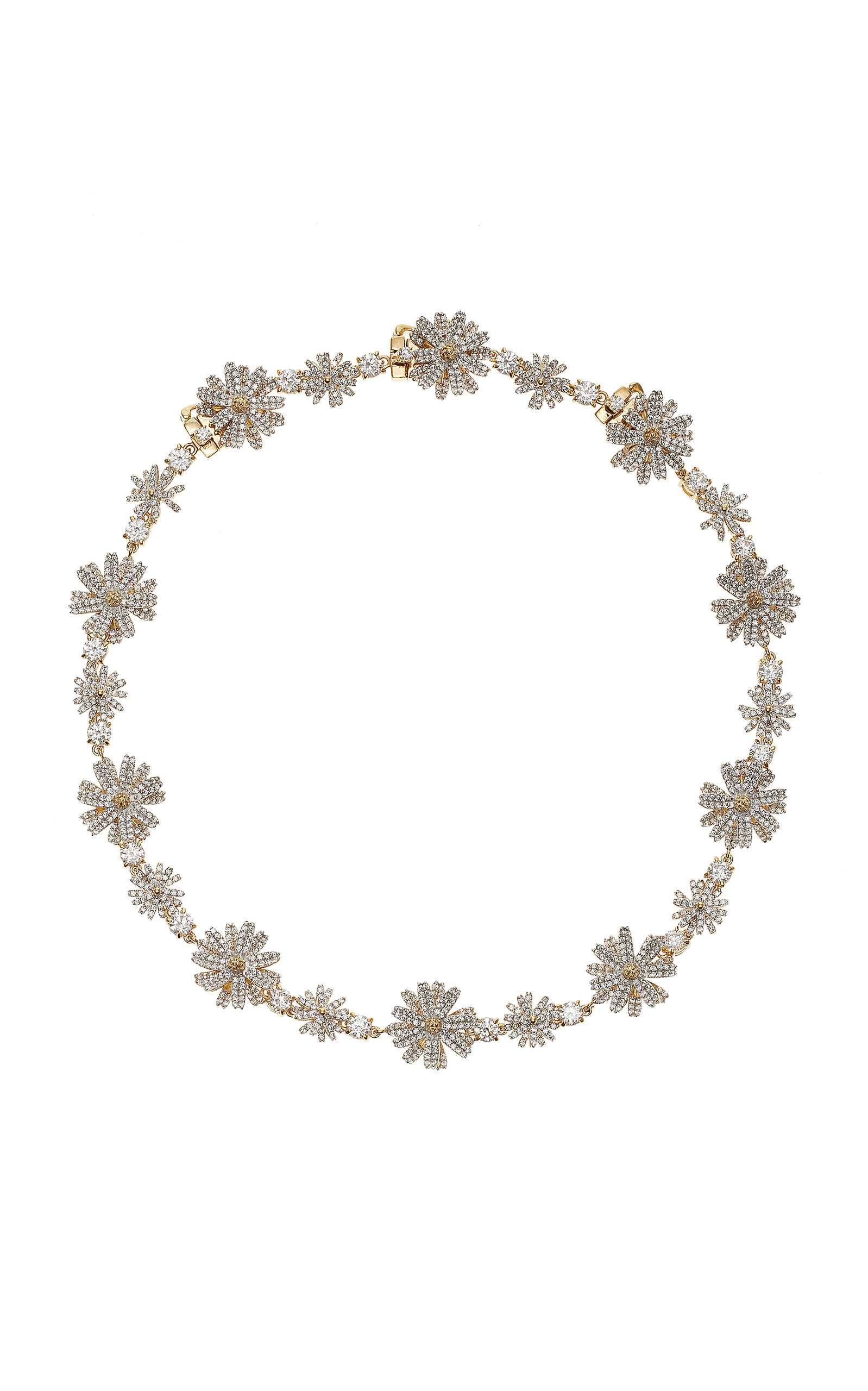 Anabela Chan 18k Yellow Gold Plated Sterling Silver English Garden Simulated Diamond & Cultured Freshwater Pearl In Gold