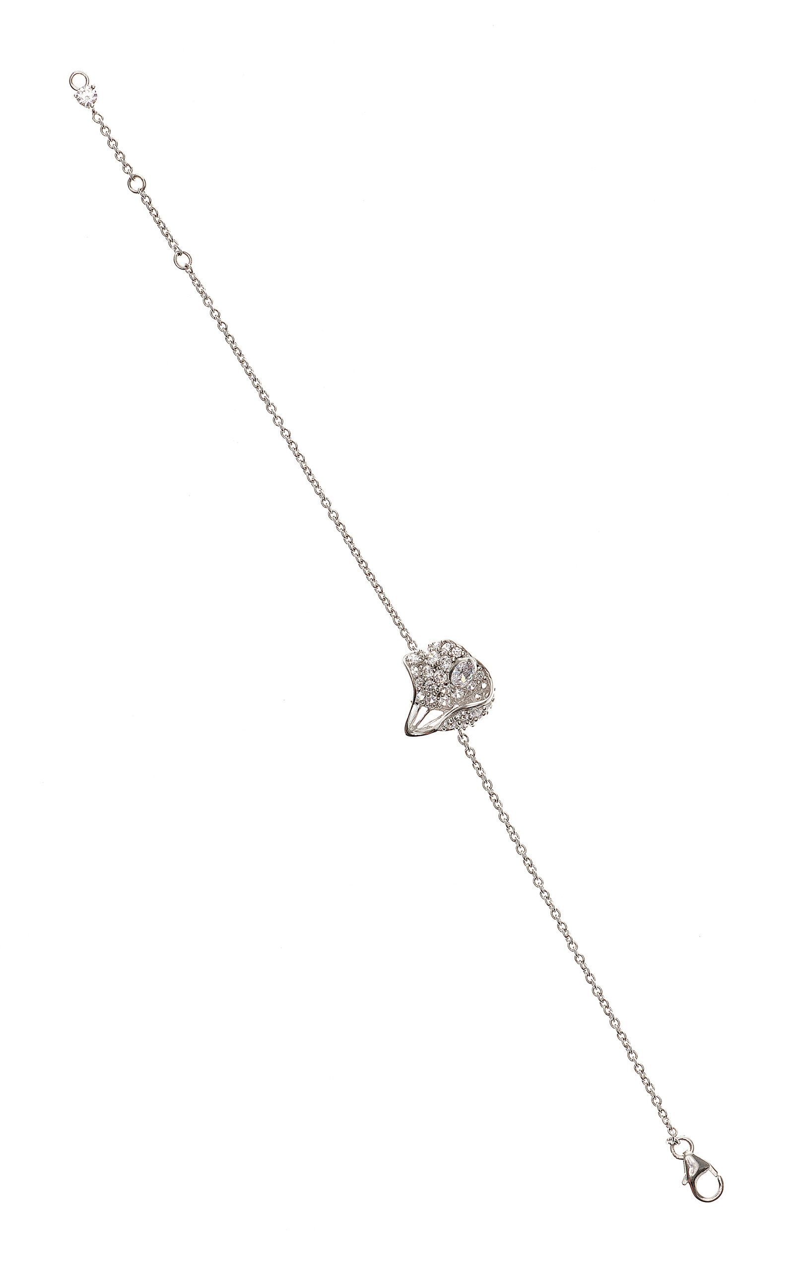 Anabela Chan Petal 18k White Gold Diamond Bracelet In White