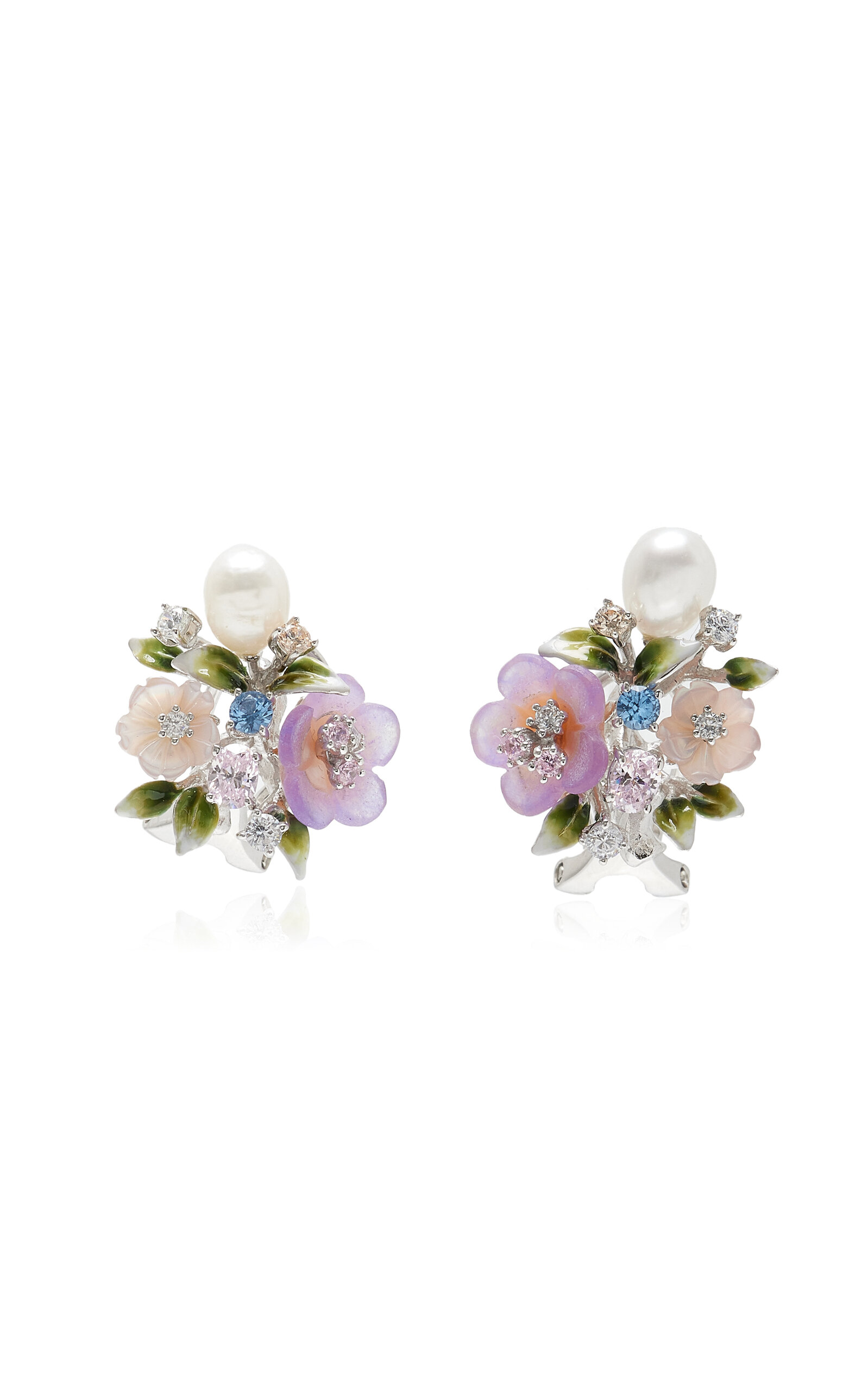 Anabela Chan Lavender Primrose Vine Earrings - Multi - OS - Moda Operandi