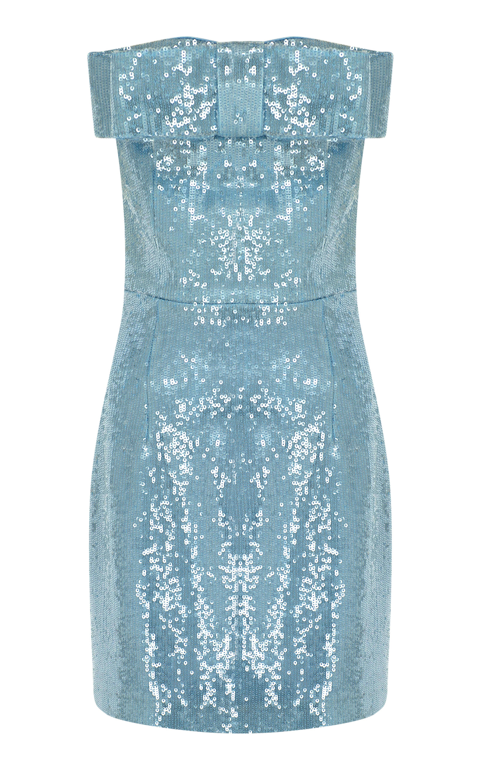 The New Arrivals Ilkyaz Ozel Sisu Bow-detailed Sequined Mini Dress In Blue