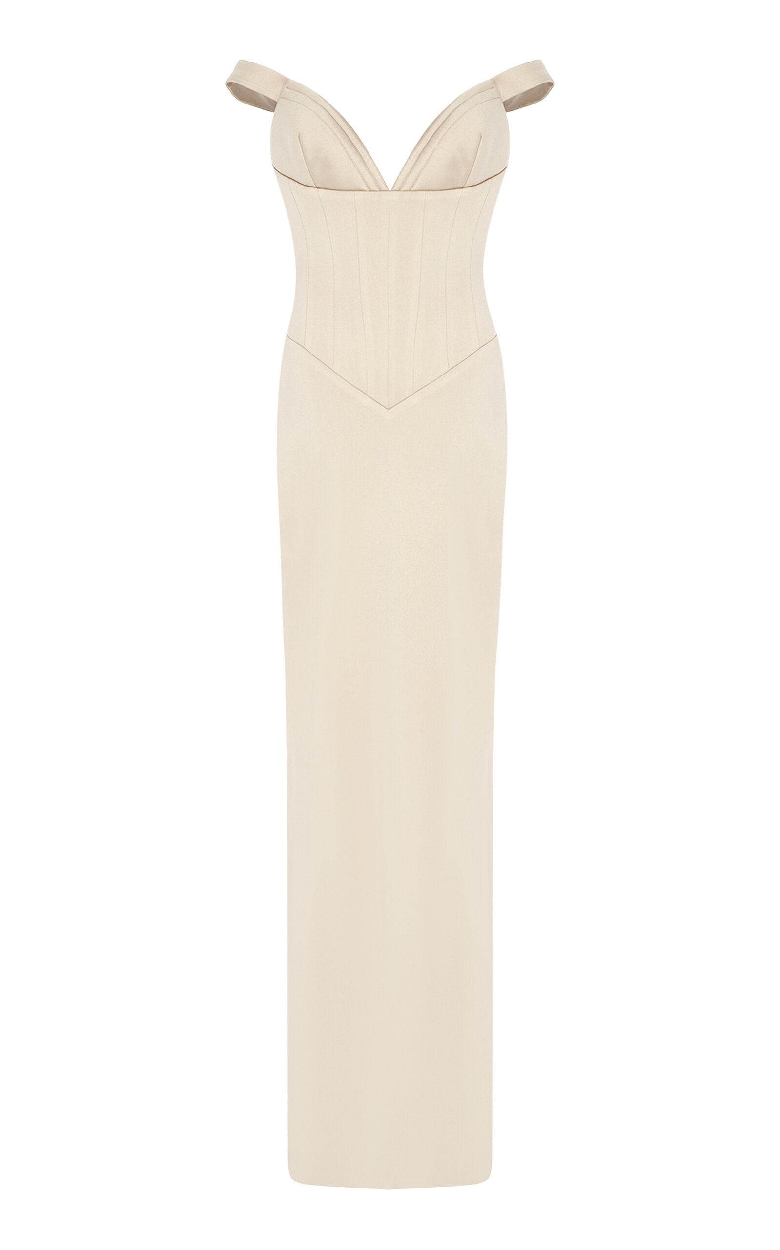 The New Arrivals Ilkyaz Ozel Shakti Satin Corset Maxi Dress - White