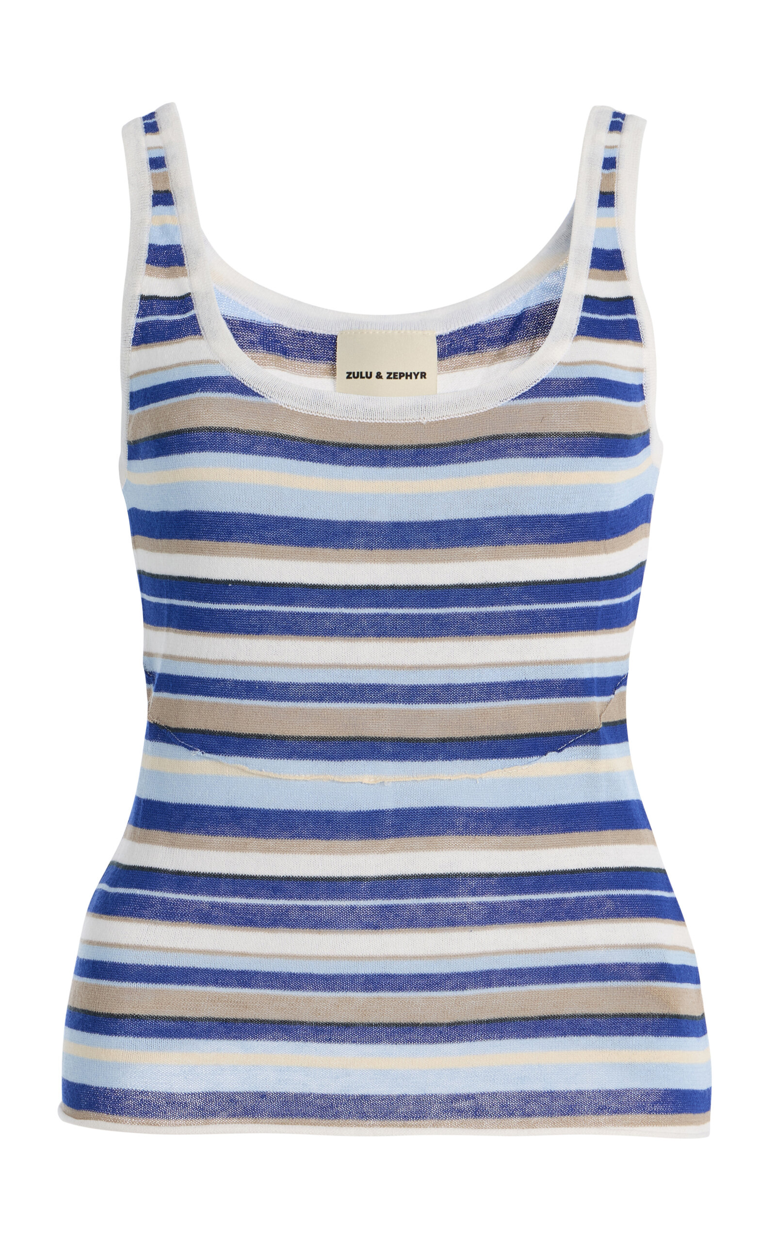 Zulu & Zephyr Striped Knit Tank Top - Blue