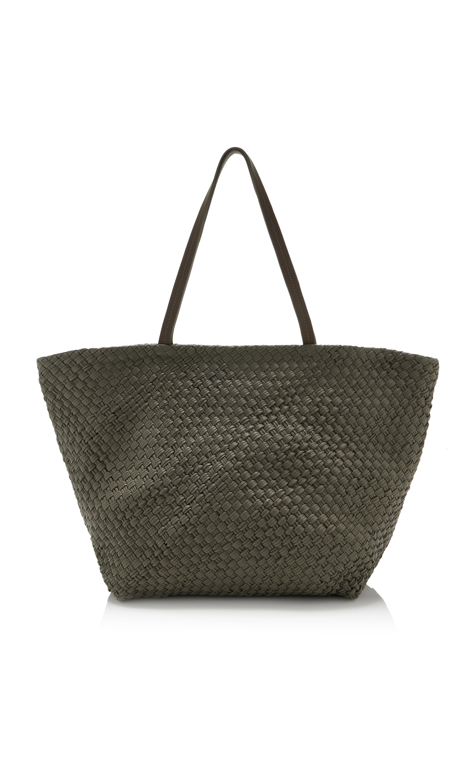 St. Agni Exclusive Large Woven Leather Trapeze Tote Bag
