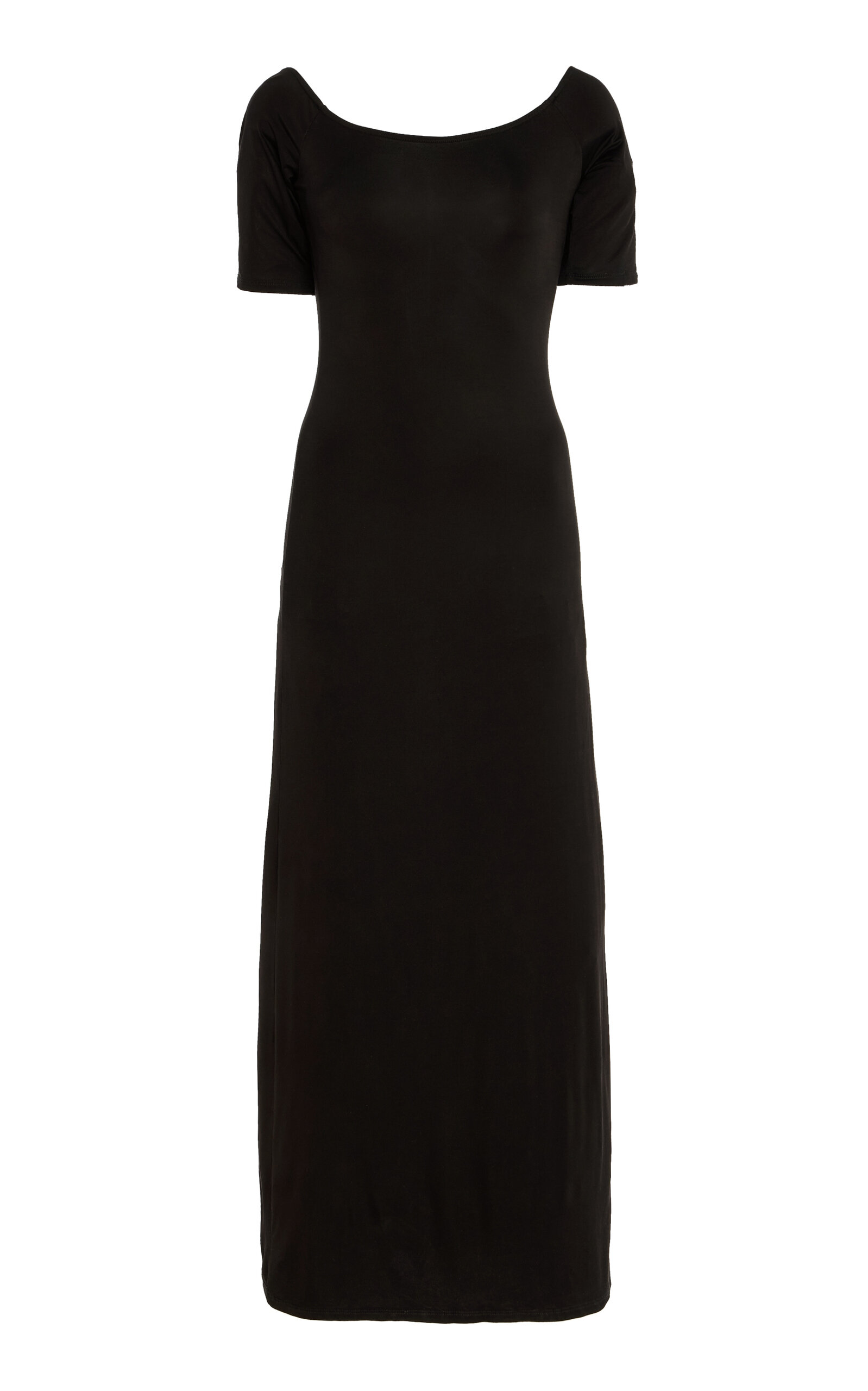 Anemos Carolyn Off-The-Shoulder Jersey Midi Dress - Black - Women's Clothing
