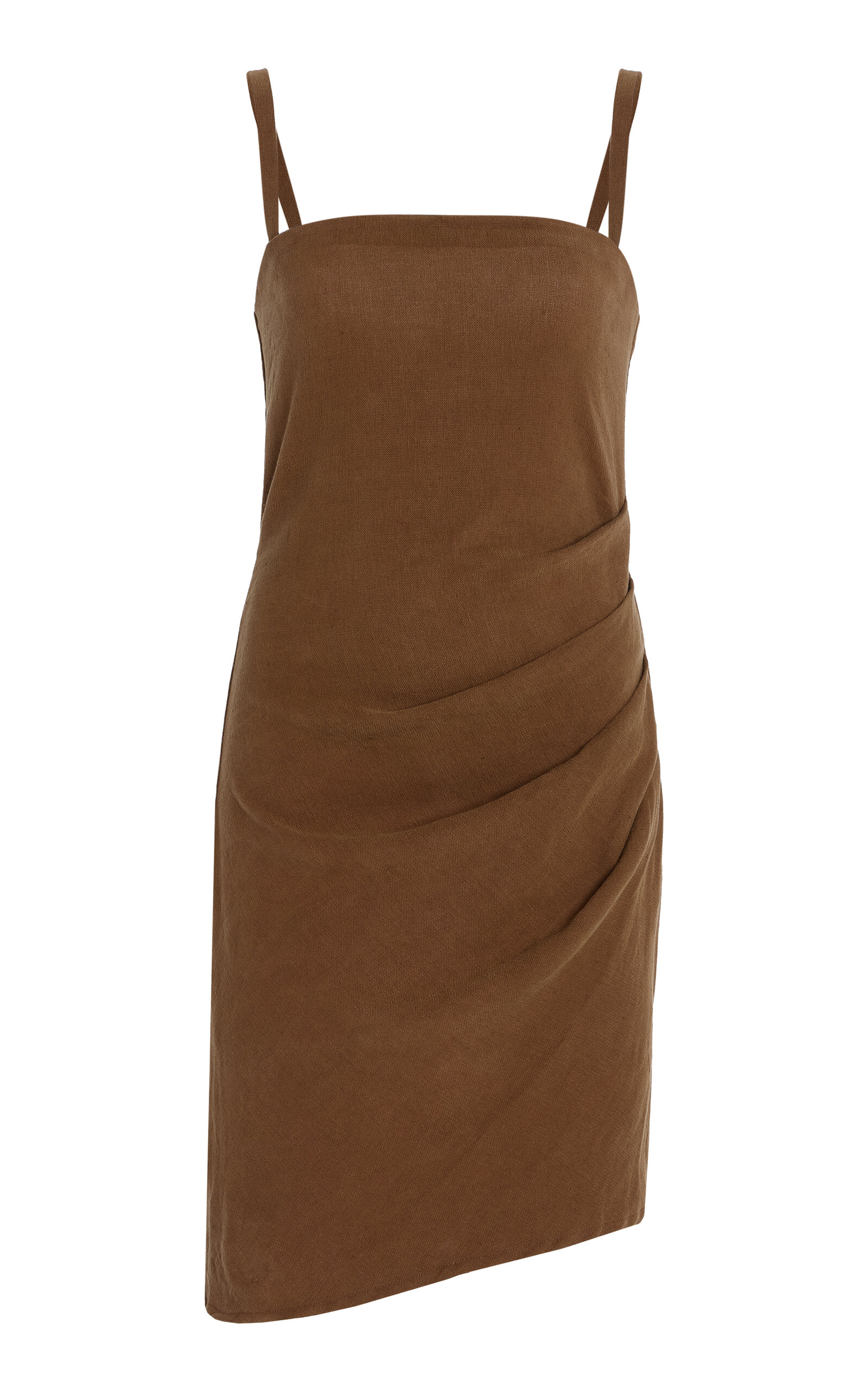 Anemos Nadege Draped Linen-Blend Mini Dress