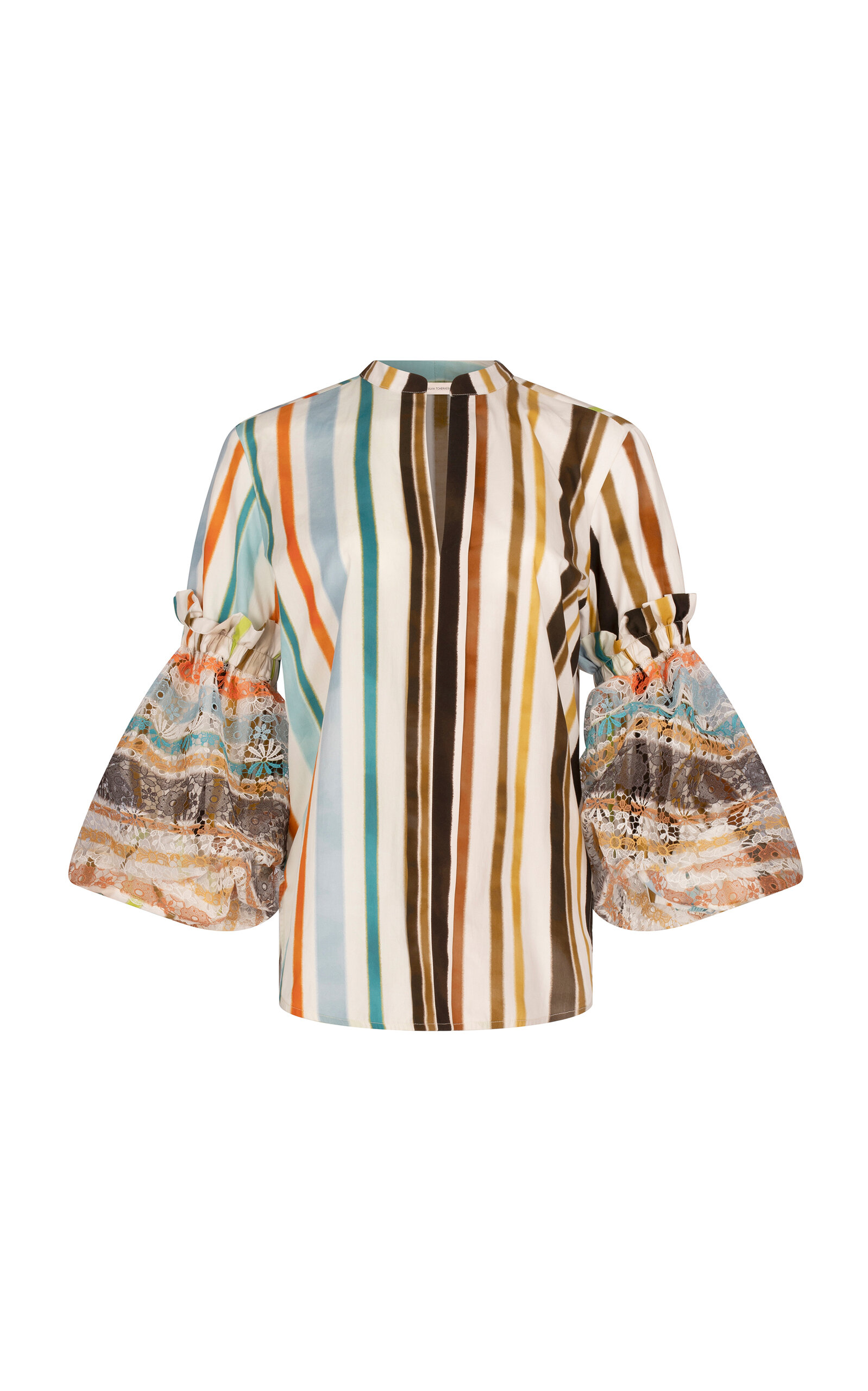 Silvia Tcherassi Nuru Striped Cotton Top - Multi - Women's Clothing