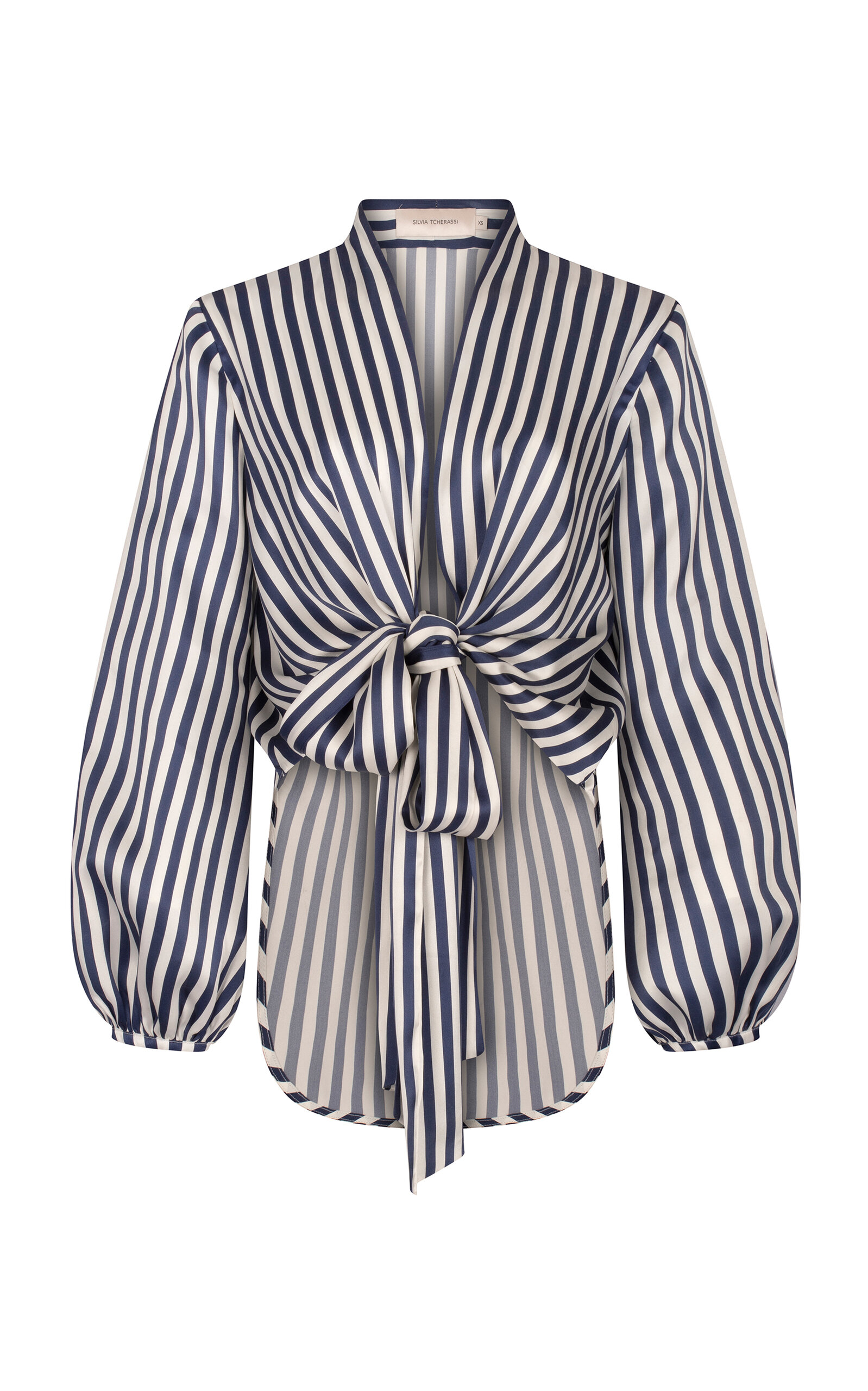 Silvia Tcherassi Honey Striped Silk-blend Blouse In Stripe