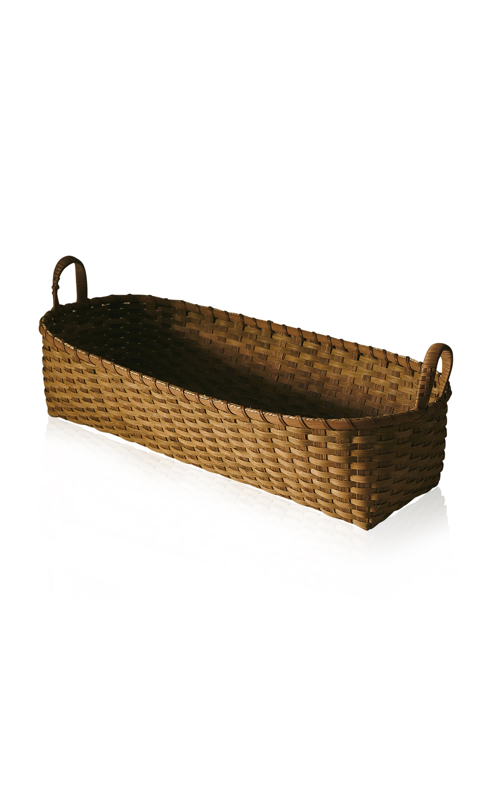 UNDERWATER WEAVING STUDIO Long Bounty Rattan Basket - Brown
