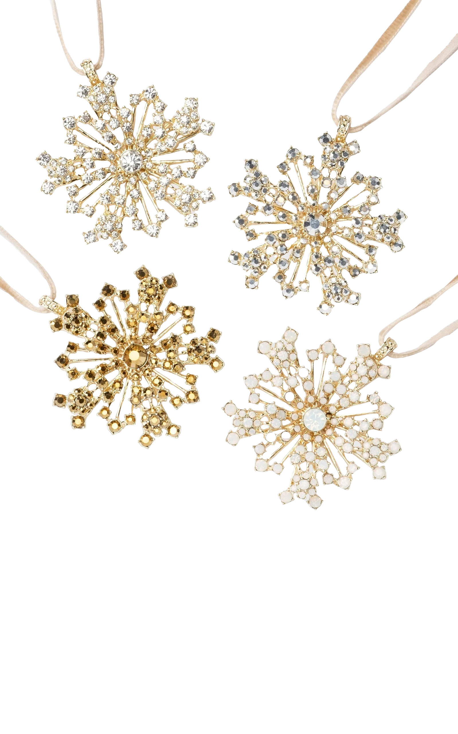 Joanna Buchanan Set-of-four Sparkle Snowflake Ornaments In Multi