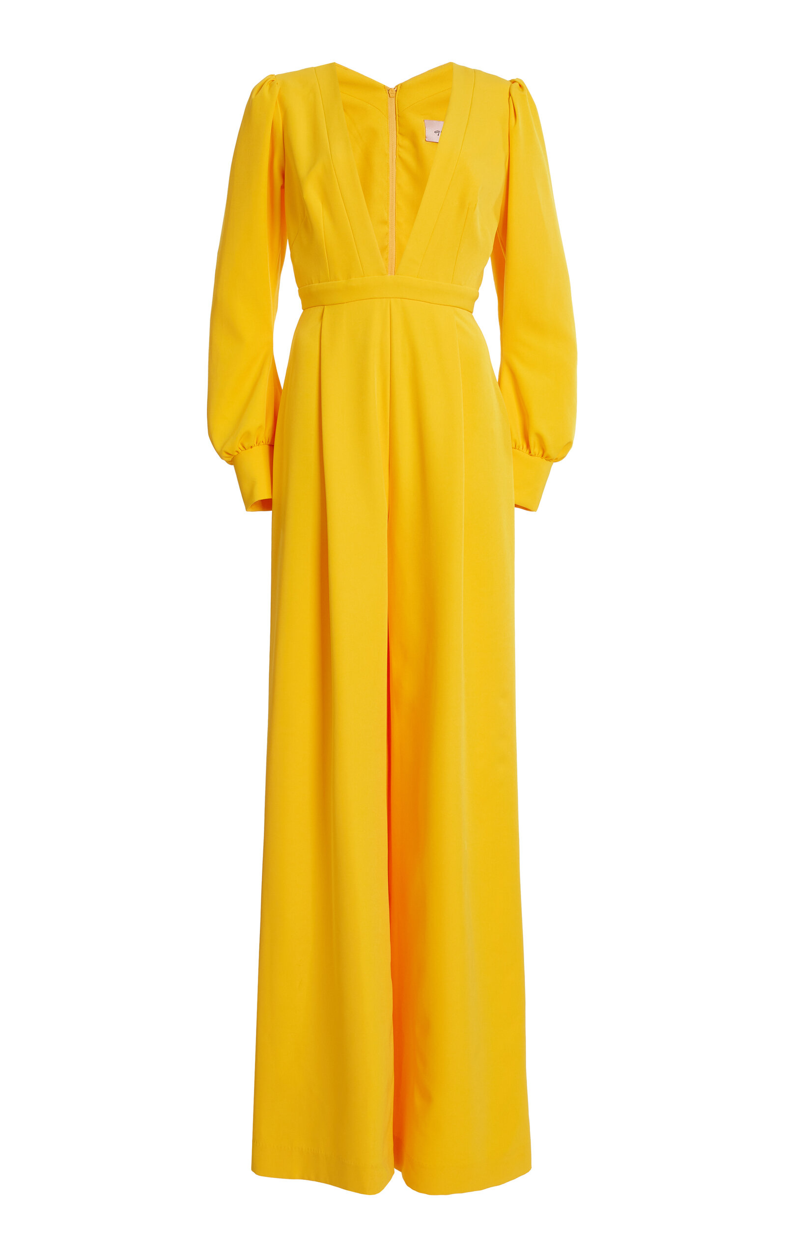 Greta Constantine Jacobsen Puffed Sleeve Jumpsuit In Yellow