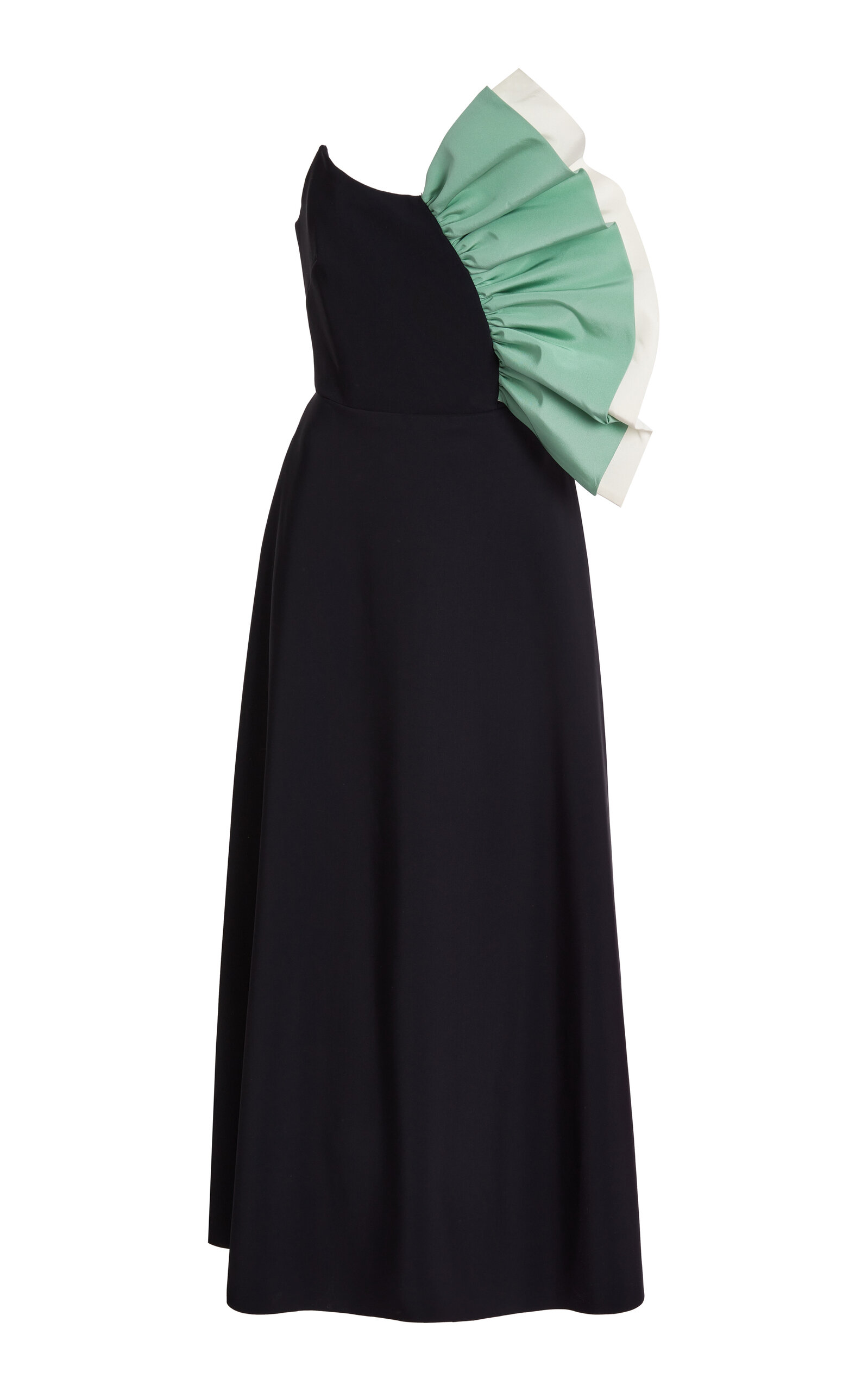 Greta Constantine Siza Strapless Midi Dress In Black