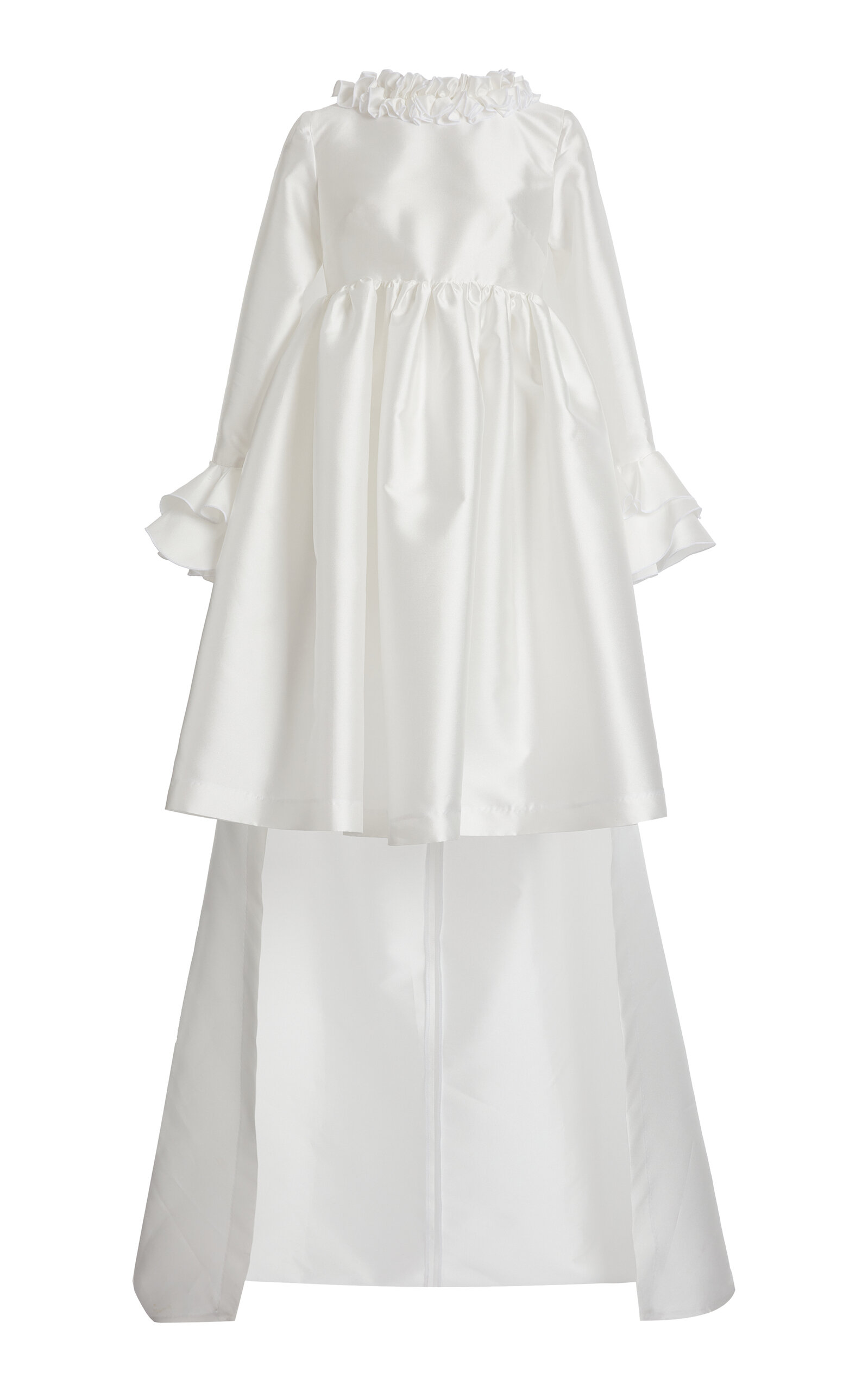 Greta Constantine Haring Empire Waist Silk Gown In White