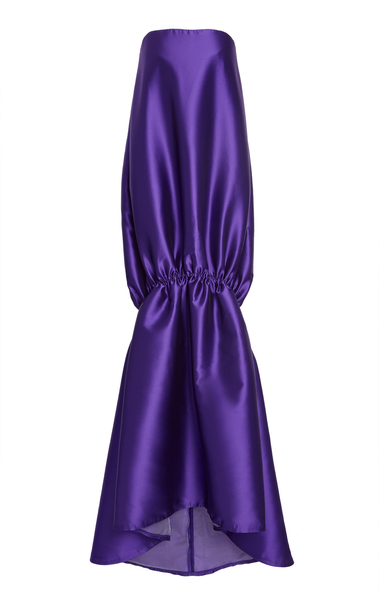 Greta Constantine Riedel Flounce Satin Gown